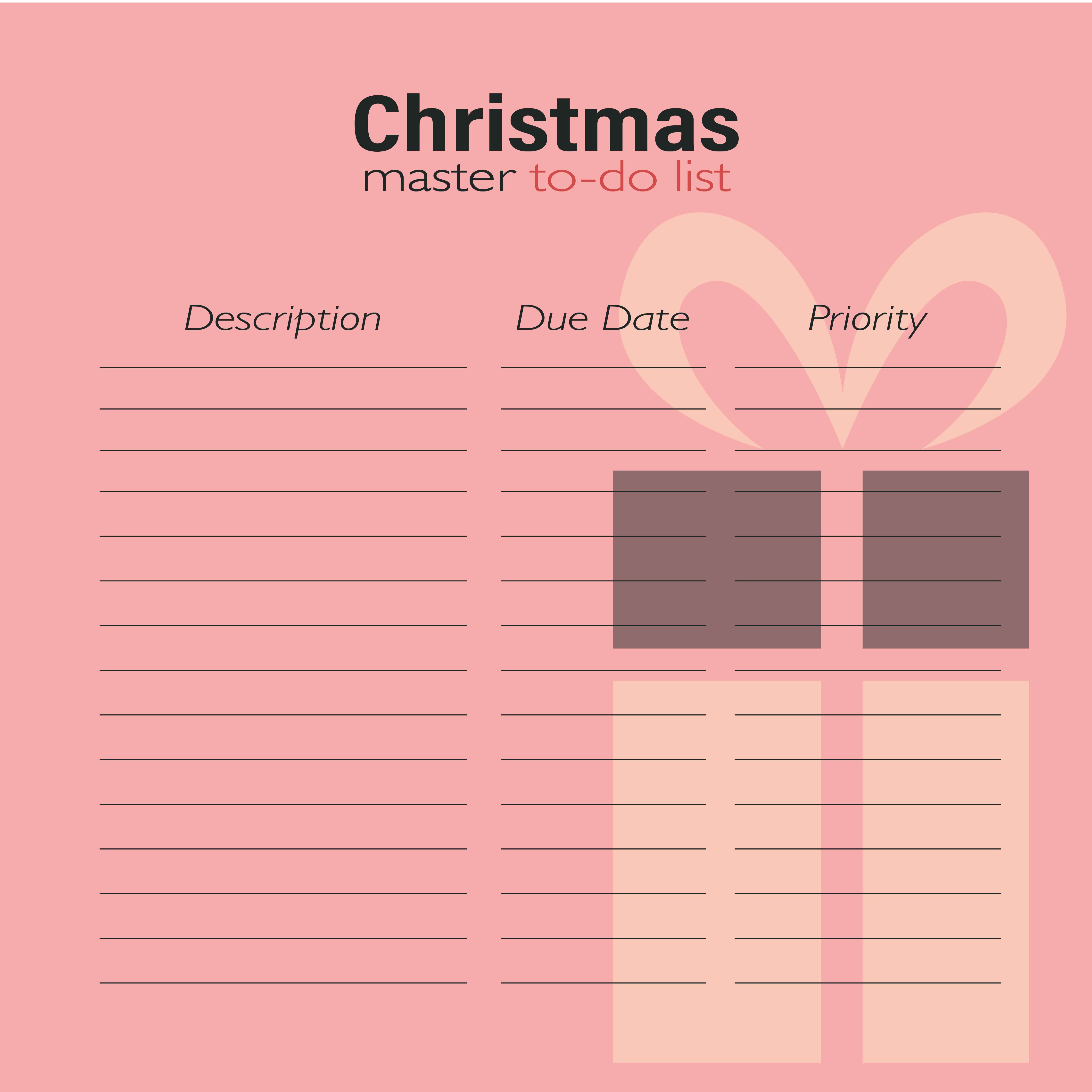 Christmas List Printable to Do