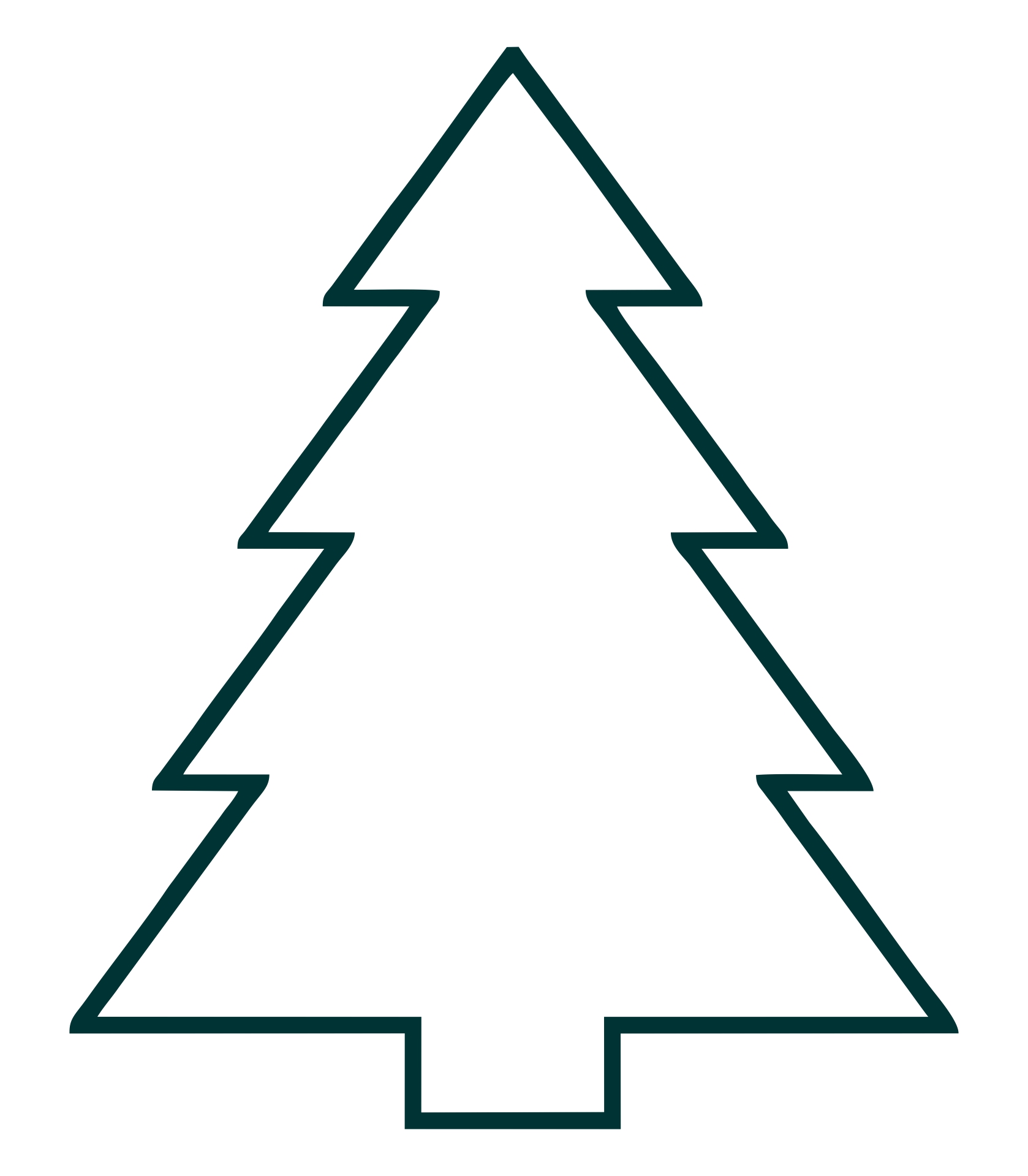 Christmas Tree Stencil to Print