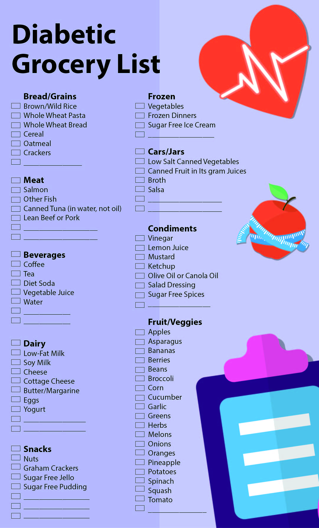 Printable Diabetic Food Chart