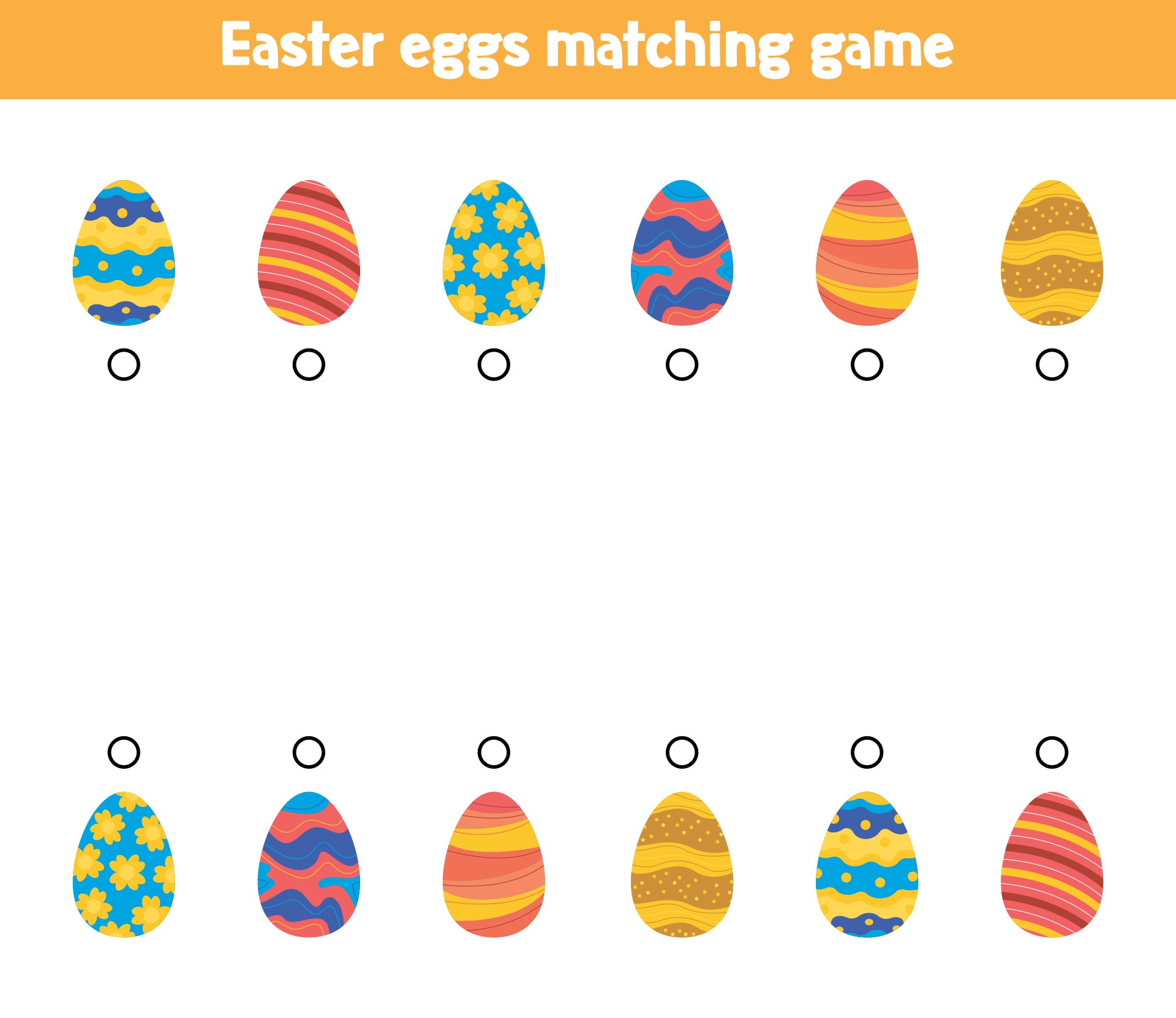 Easter Egg Matching Game : Printables for Kids
