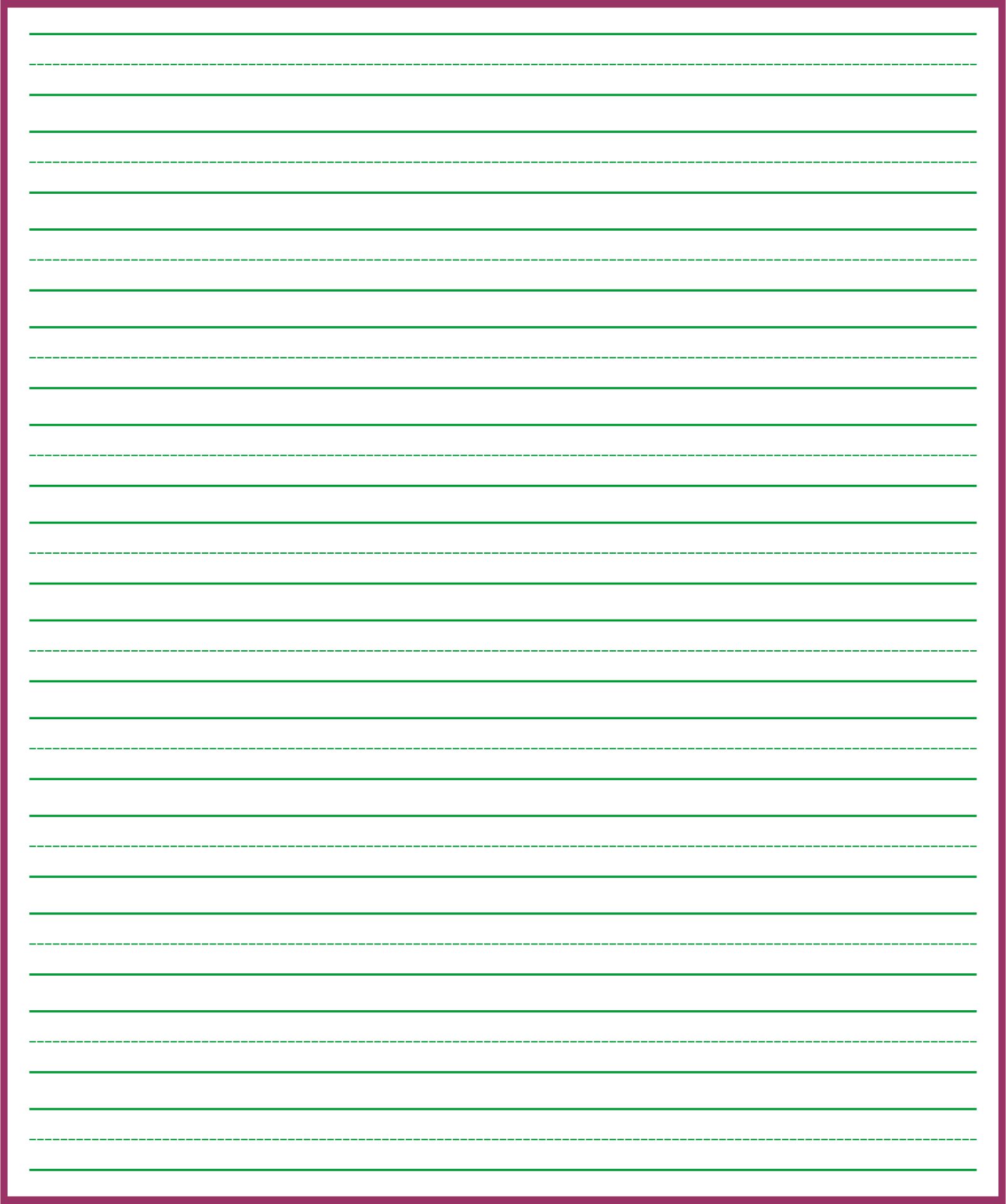 free printable first grade lined paper