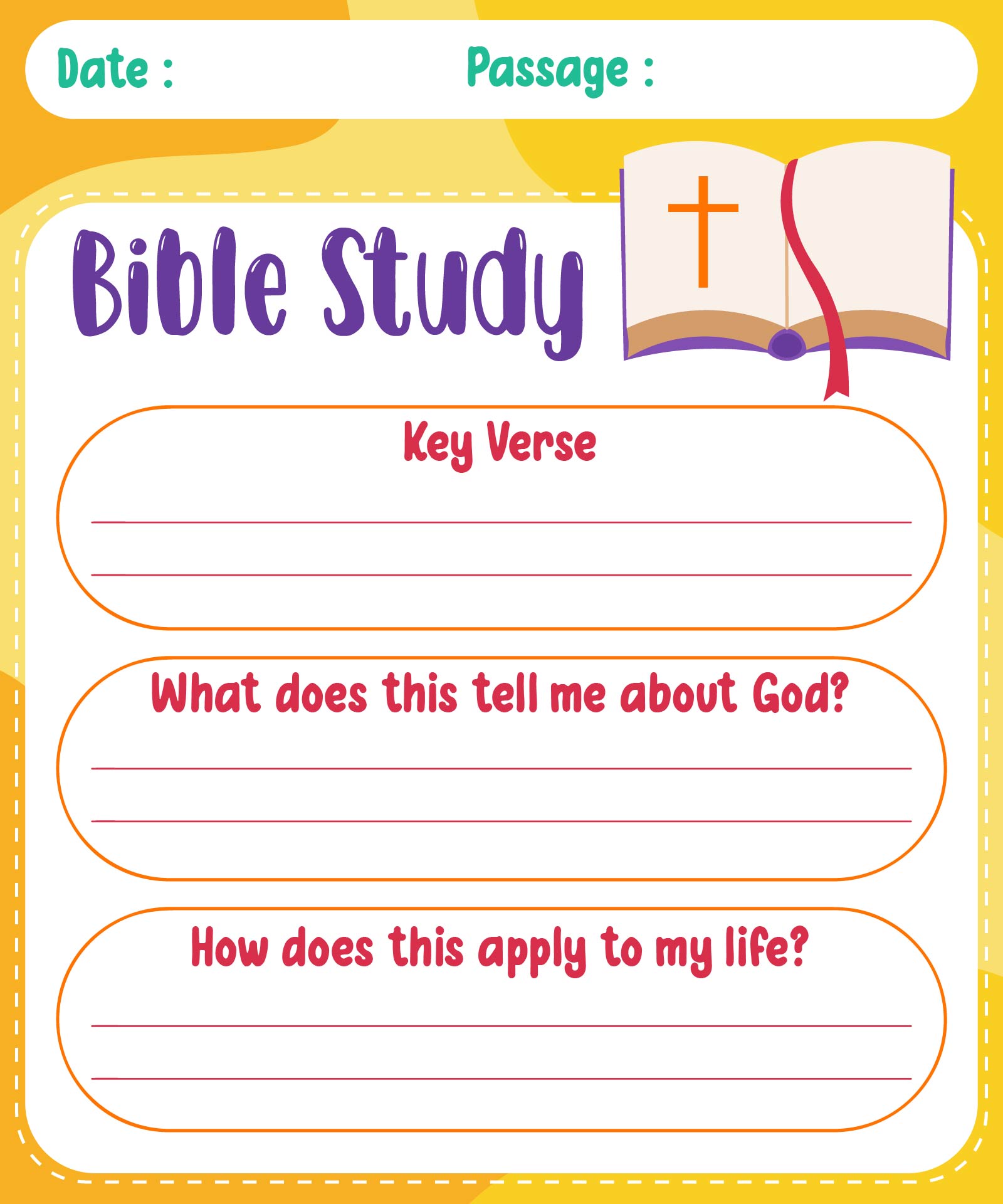 Printable Bible Study Worksheets