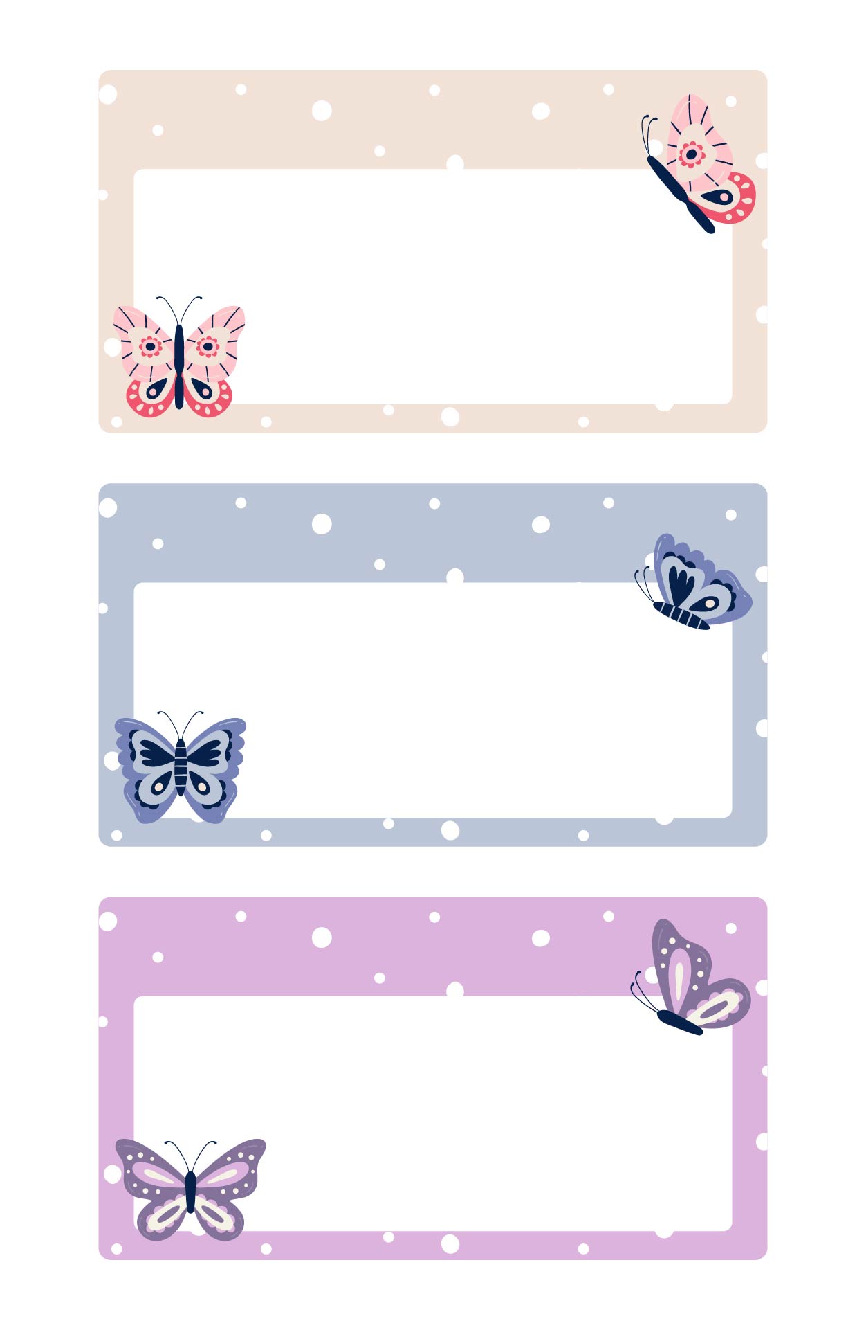 Printable Butterfly Name Tags