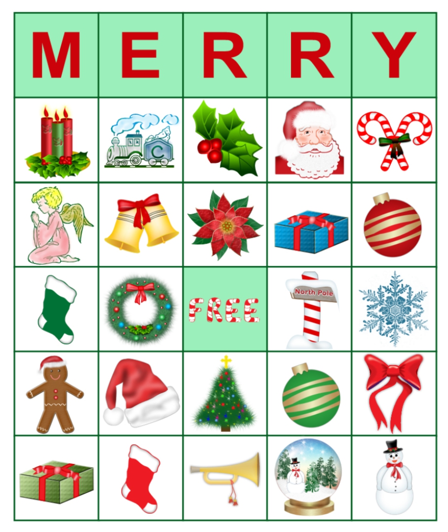 25 Free Printable Christmas Bingo Cards