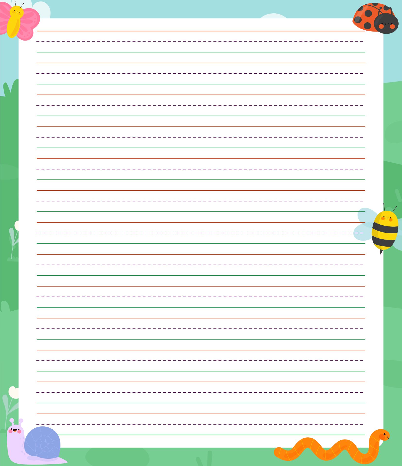 4 best free printable lined writing paper kids