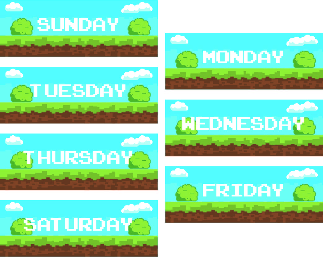 Printable Templates Days of the Week
