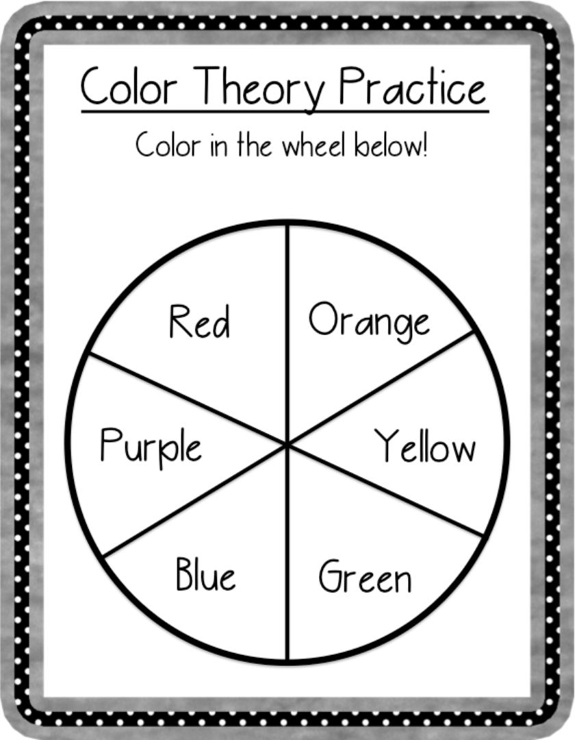 Primary Color Wheel Coloring Page Printable