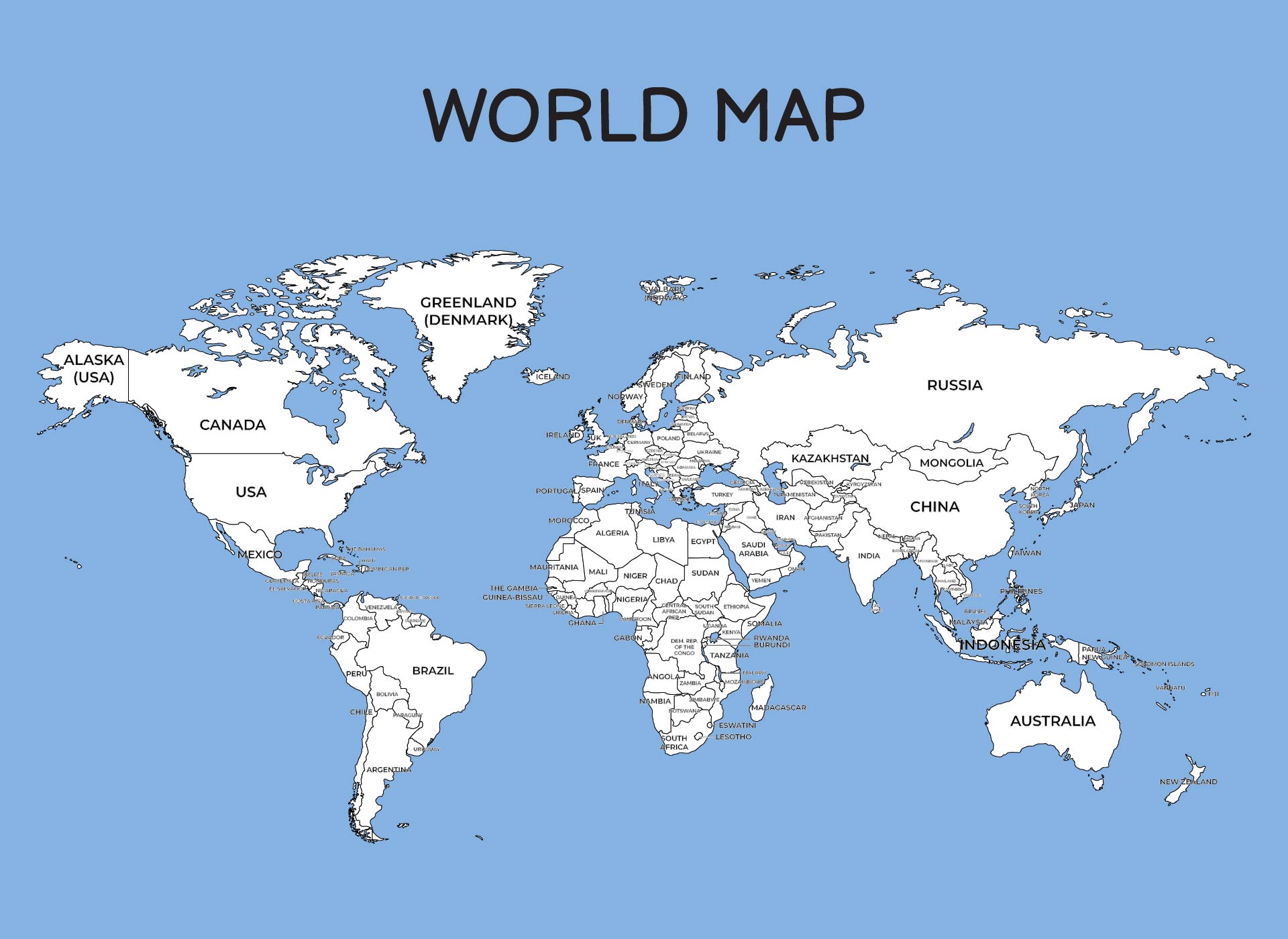 10 Best Blank World Maps Printable Printablee