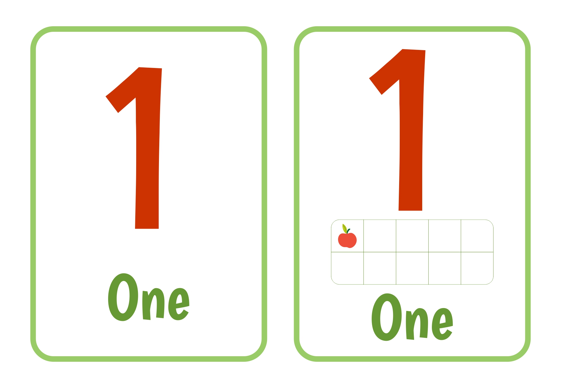 Printable Number Cards 1 -31 Calendar