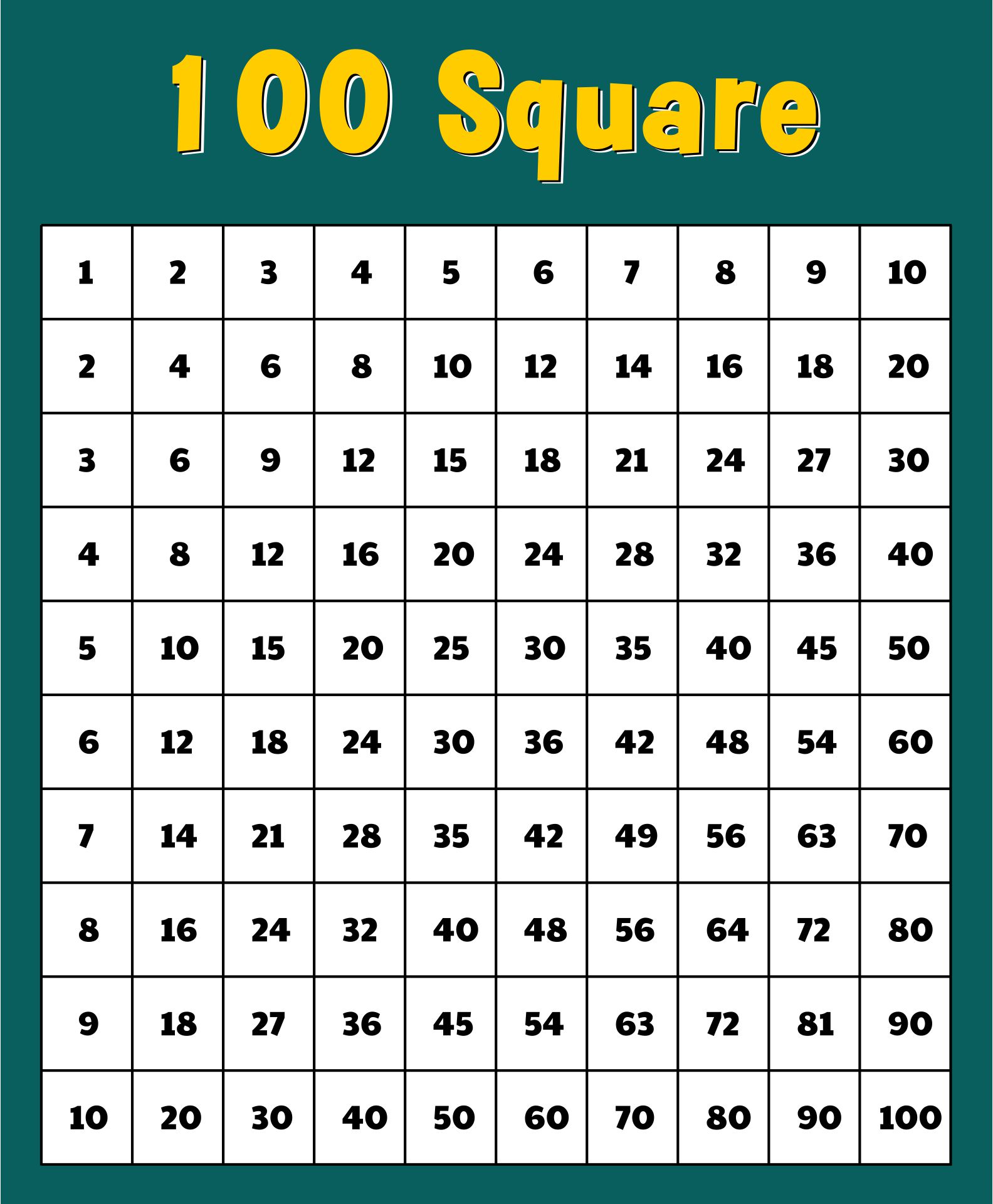 Printable Number Grid