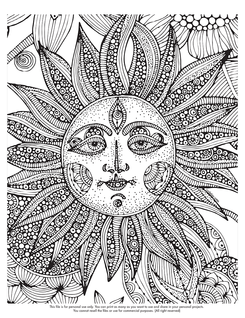 Psychedelic Adult Coloring Pages Printable