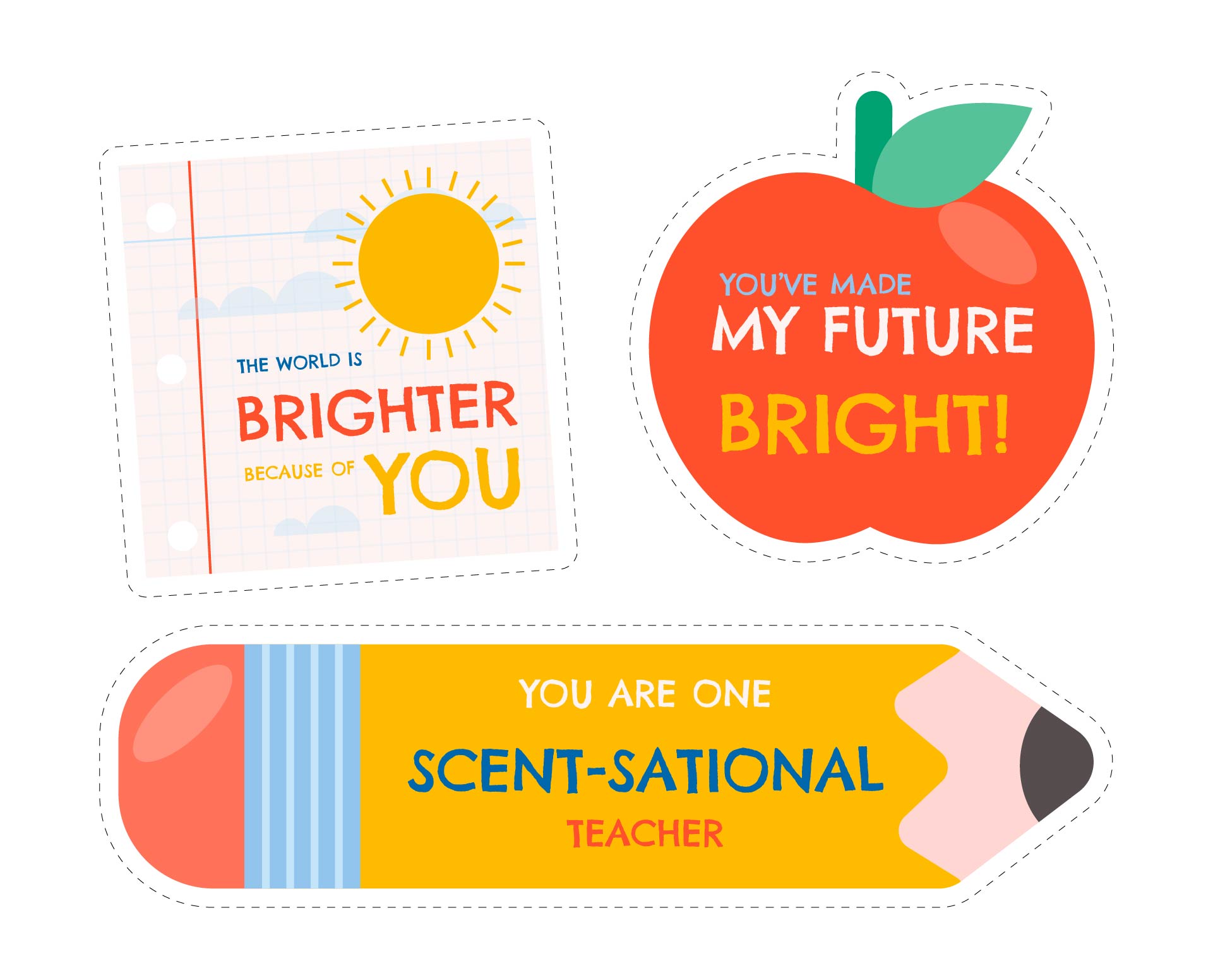 Candle Teacher Gift Tags Printable 