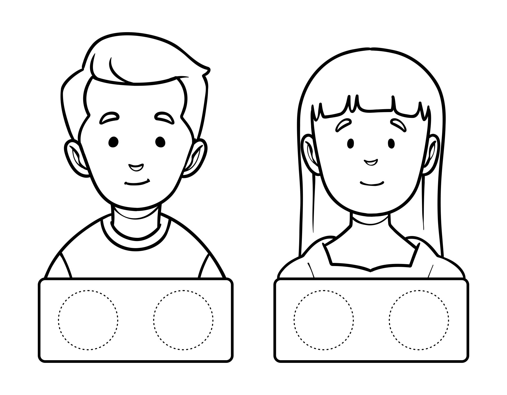 Boy and Girl Cut Out Template Printable