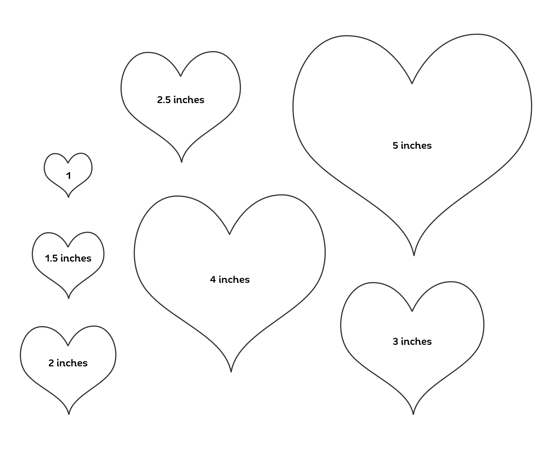 Different Size Heart Templates