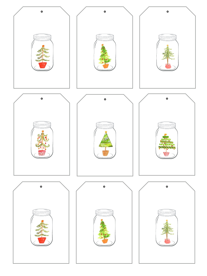 Elf Printable Mason Jar Christmas Gifts Tag