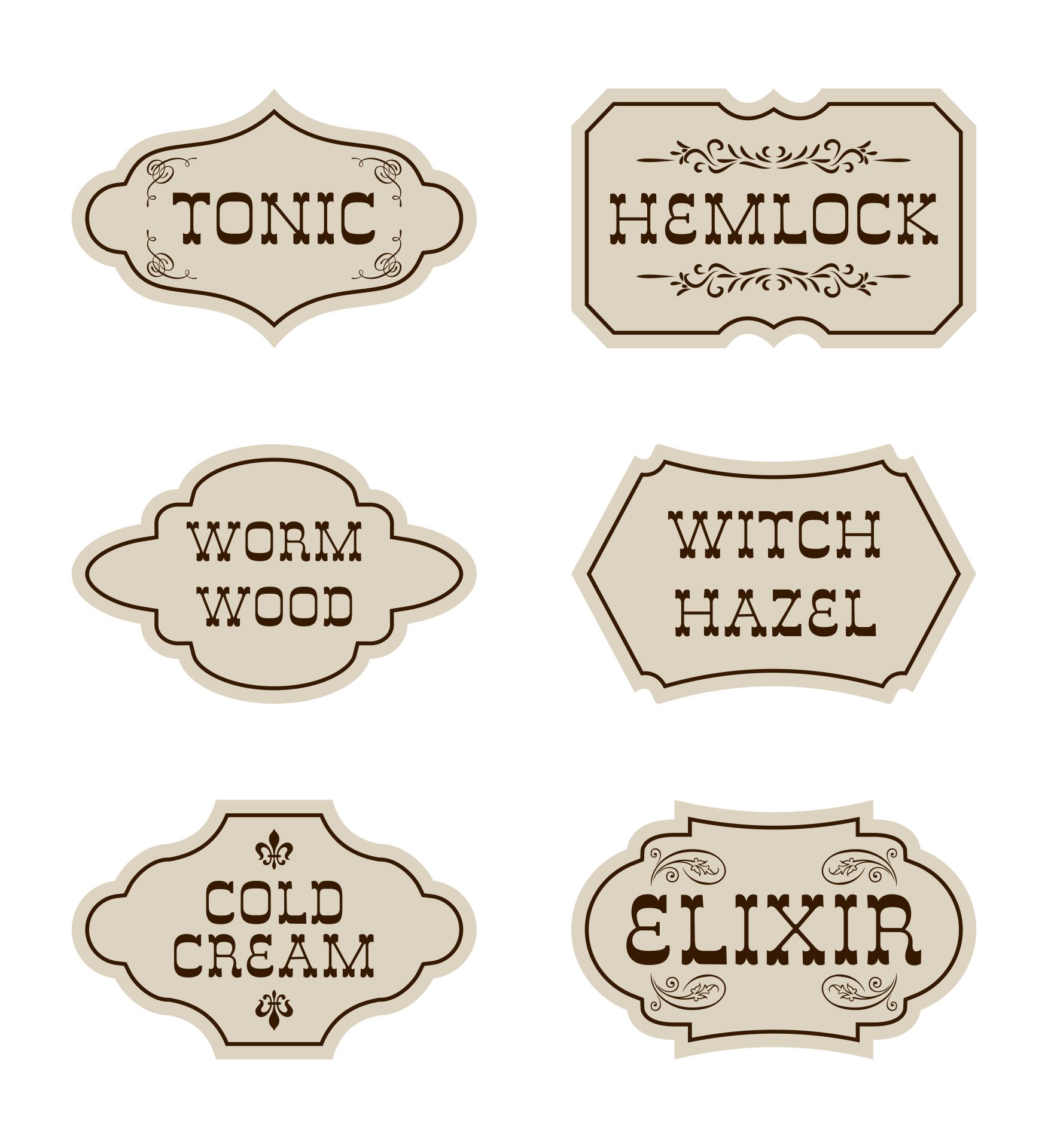 Printable Apothecary Labels
