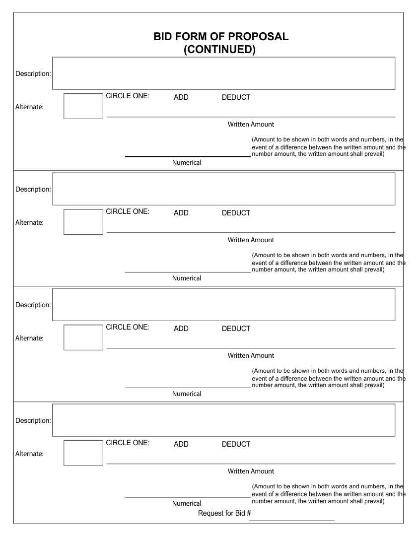  Printable Bid Proposal Templates