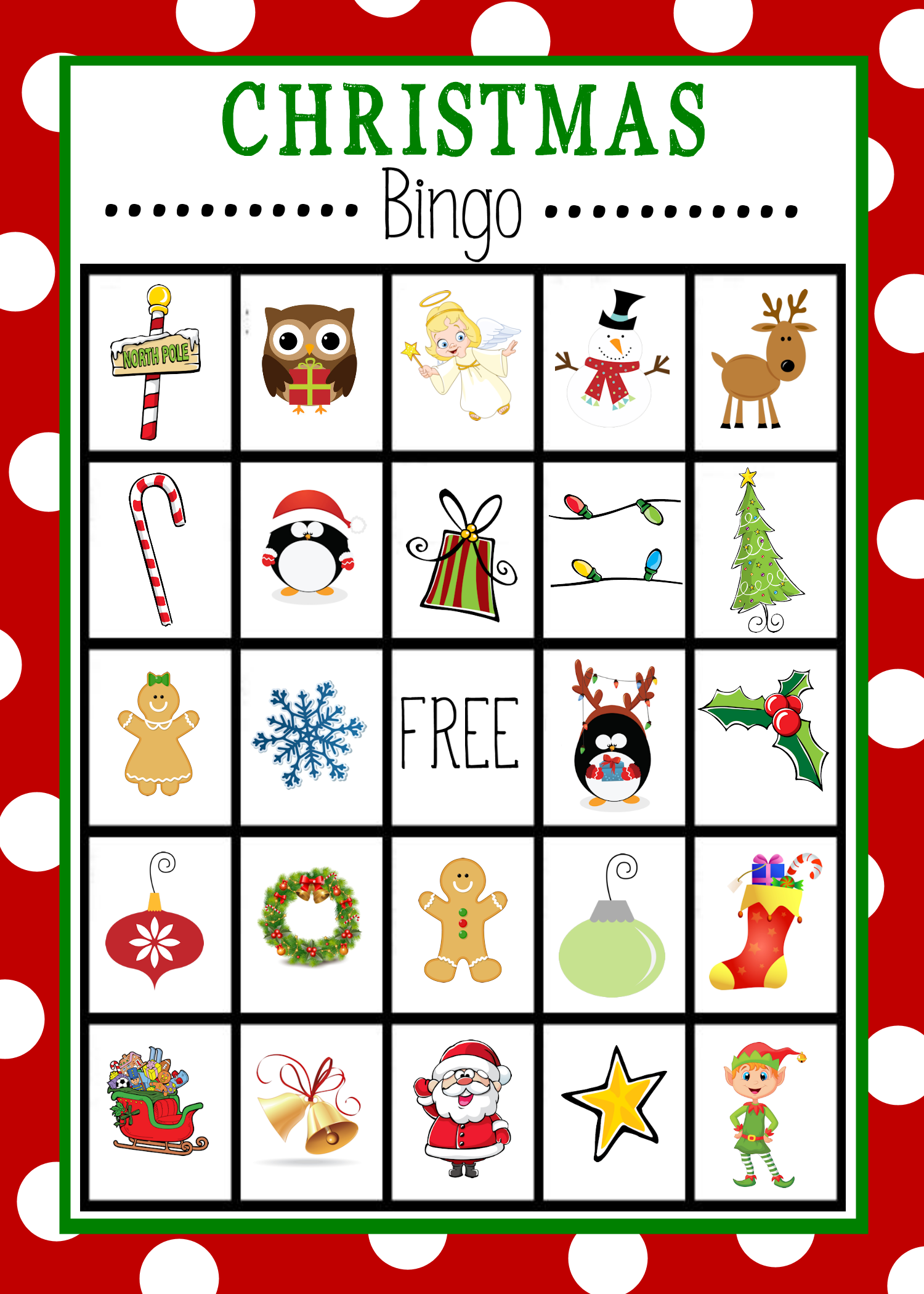 Printable Christmas Bingo Sheets