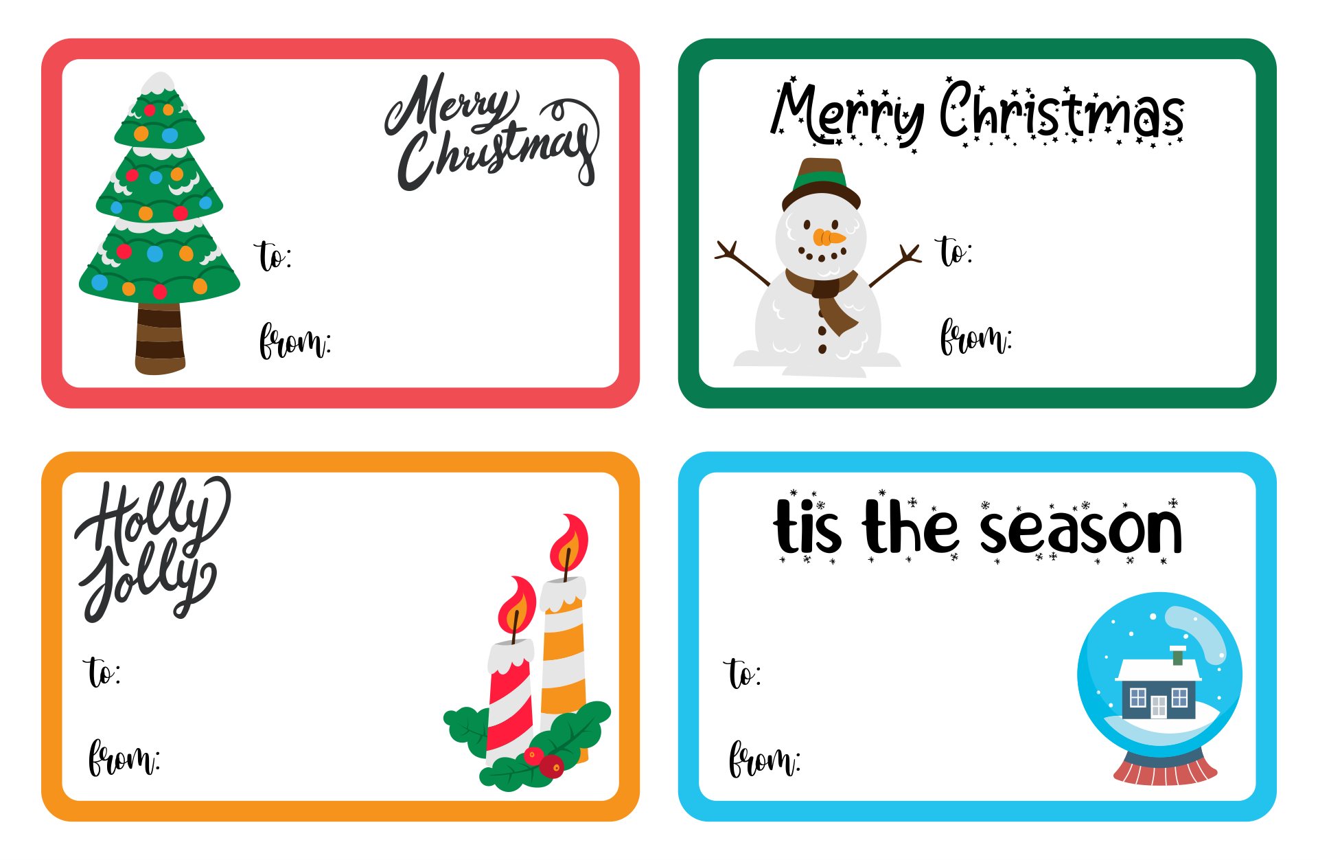 Printable Christmas Gift Tags Templates