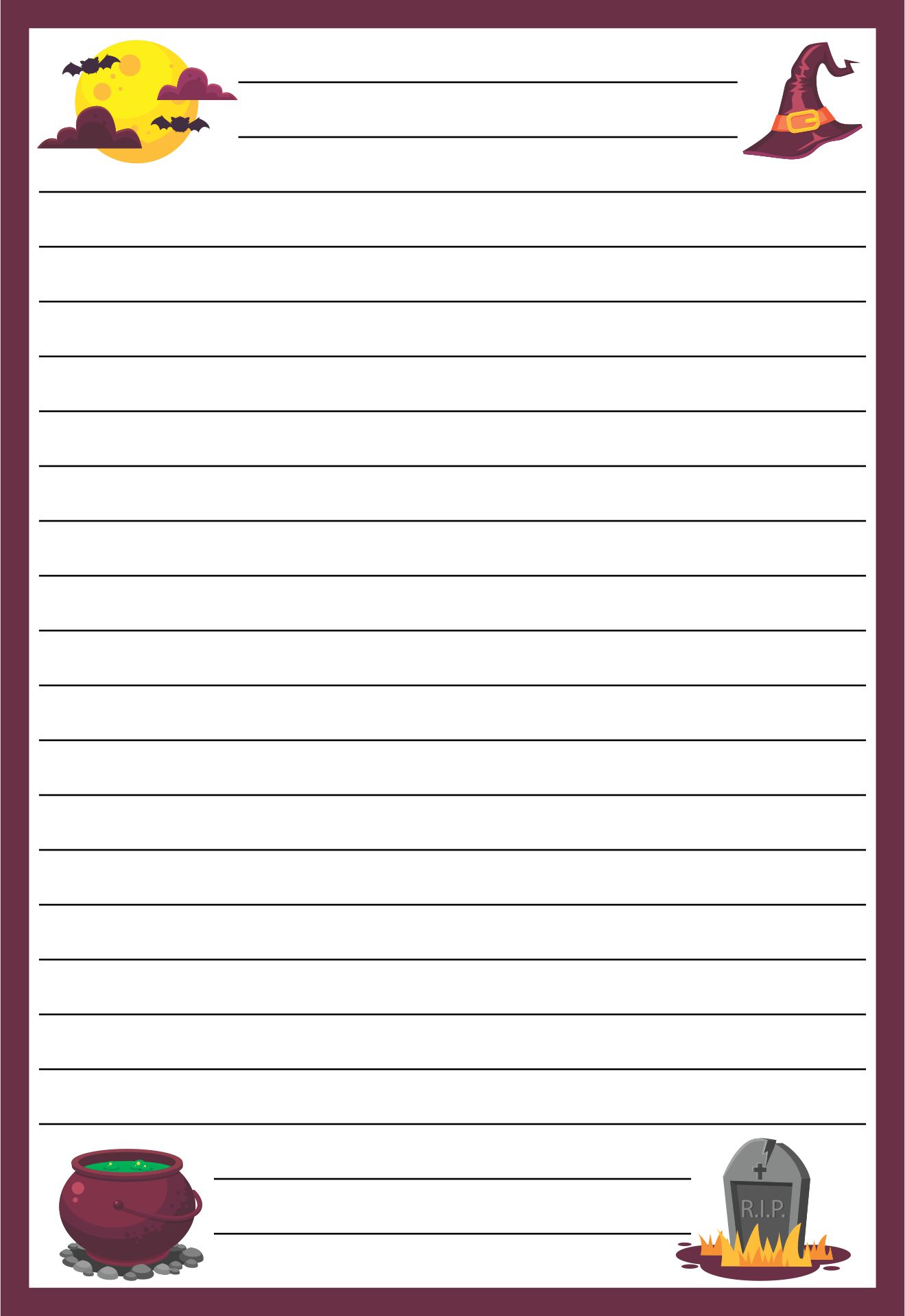 Printable Halloween Writing Paper Stationery