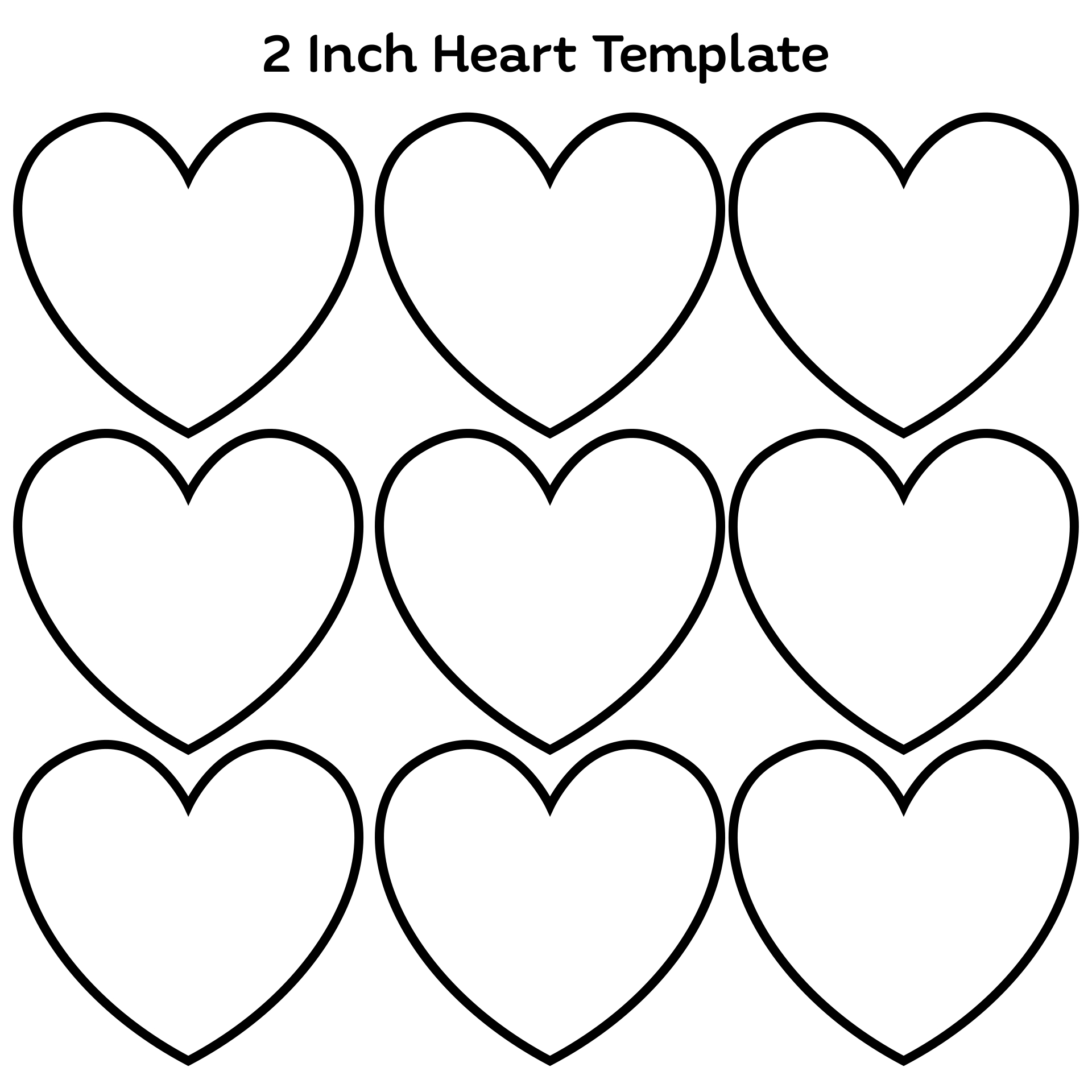 Printable 2 Inch Heart Stencil