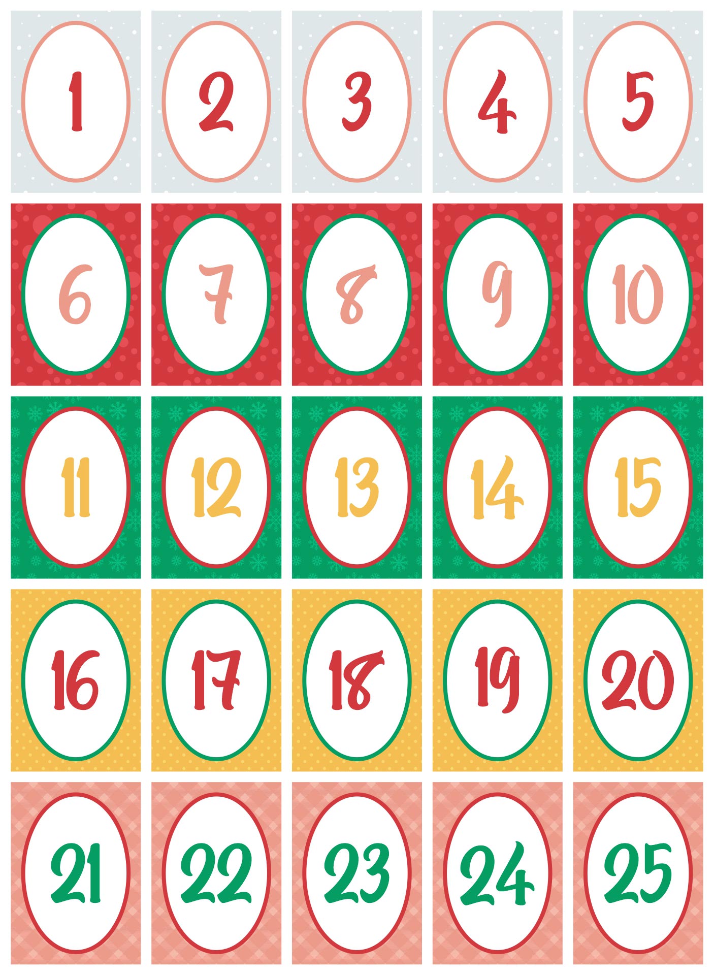 15 Best Free Printable Christmas Calendar Numbers Printablee