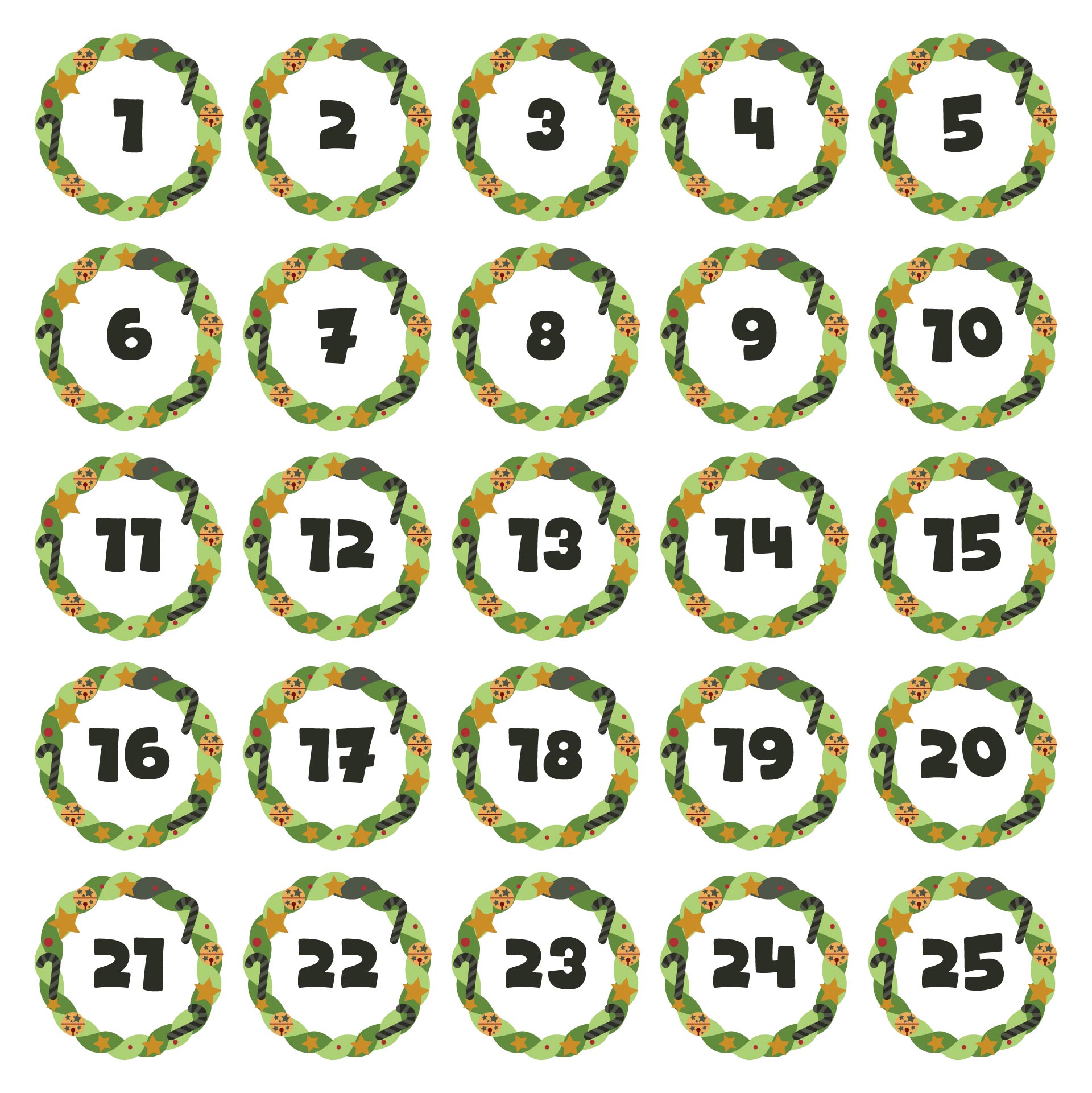 15 Best Free Printable Christmas Calendar Numbers Printablee