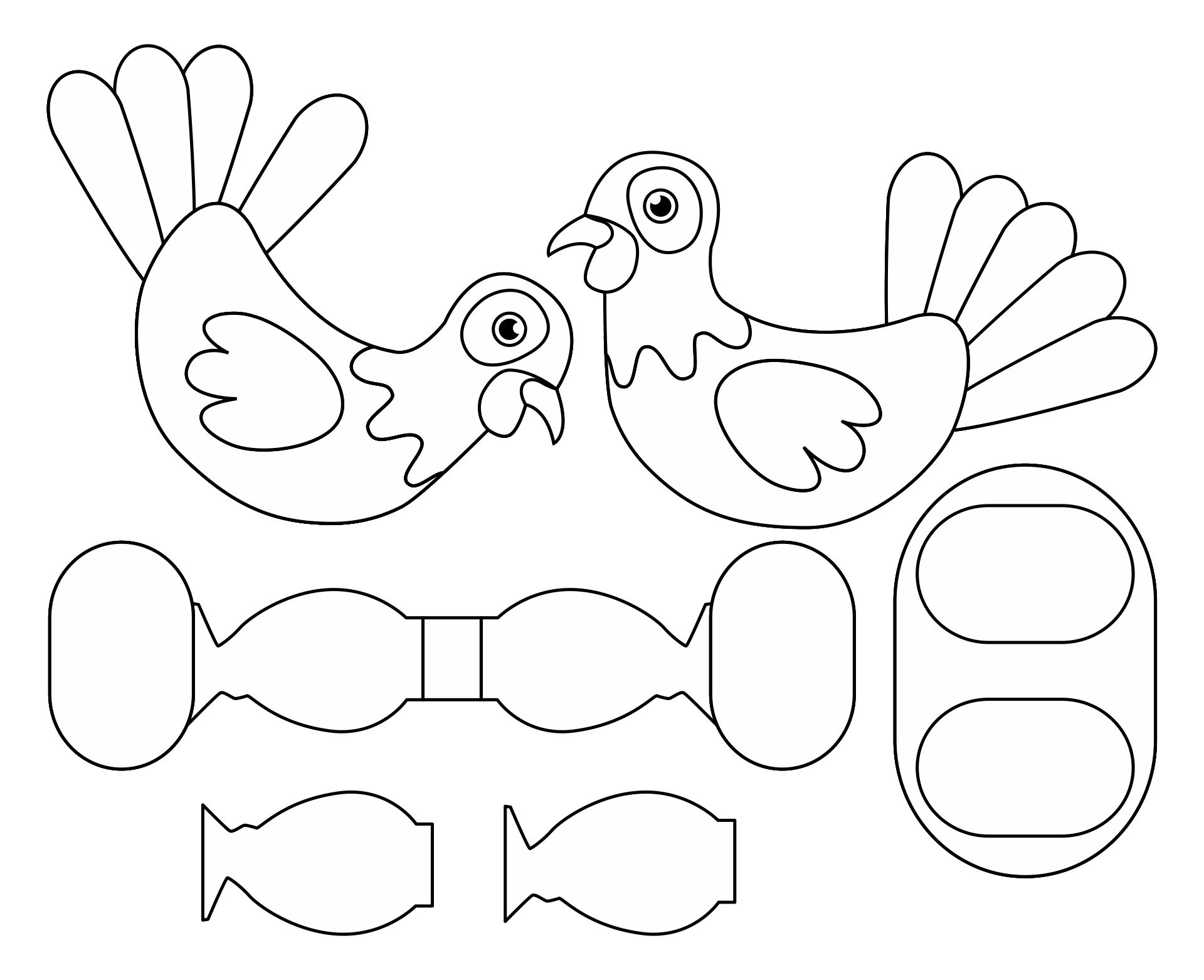 印刷可能な七面鳥の切り抜き3D