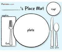 Table Setting Placemat for Kids Printables