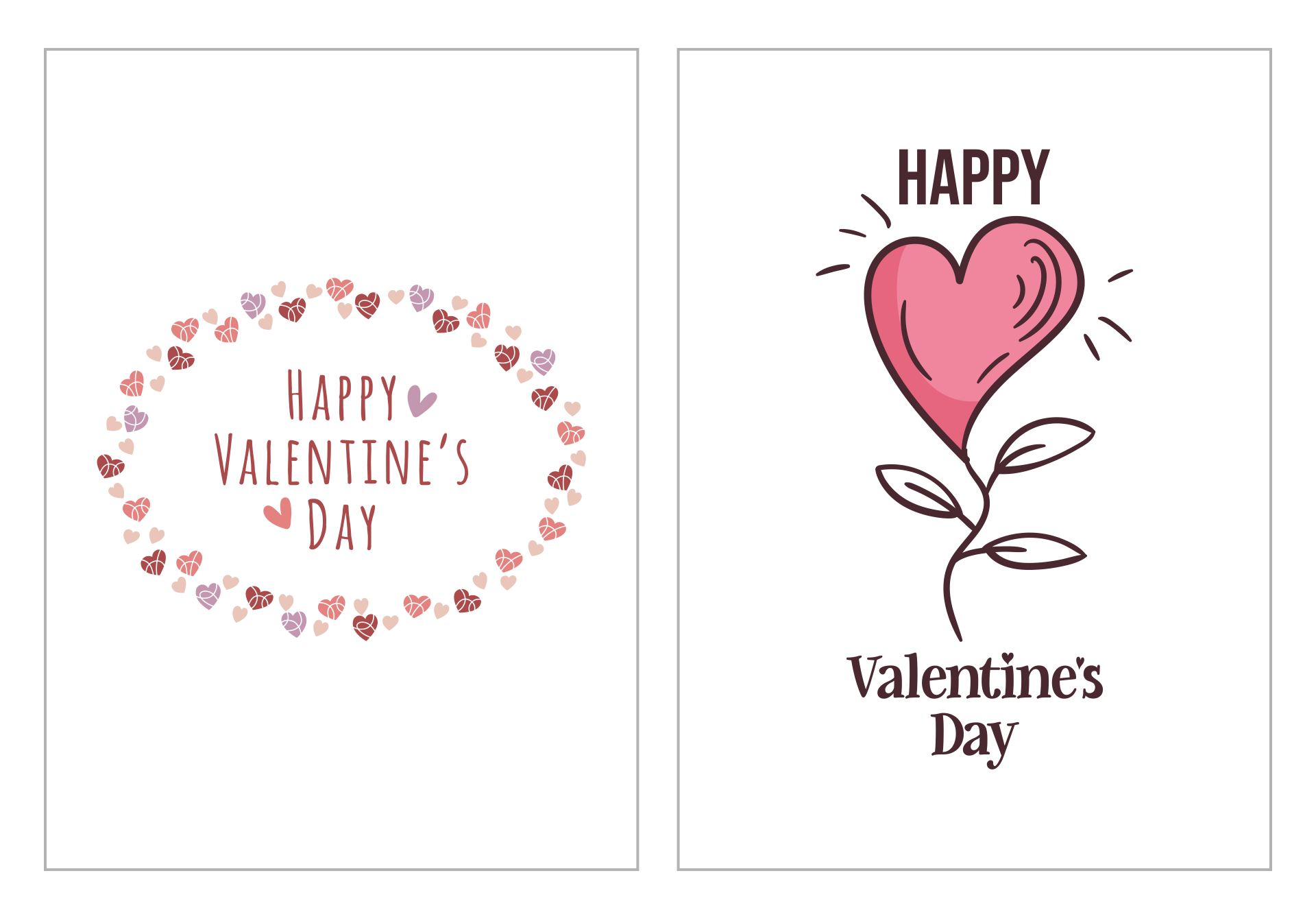 Valentines Day Card Templates Printable