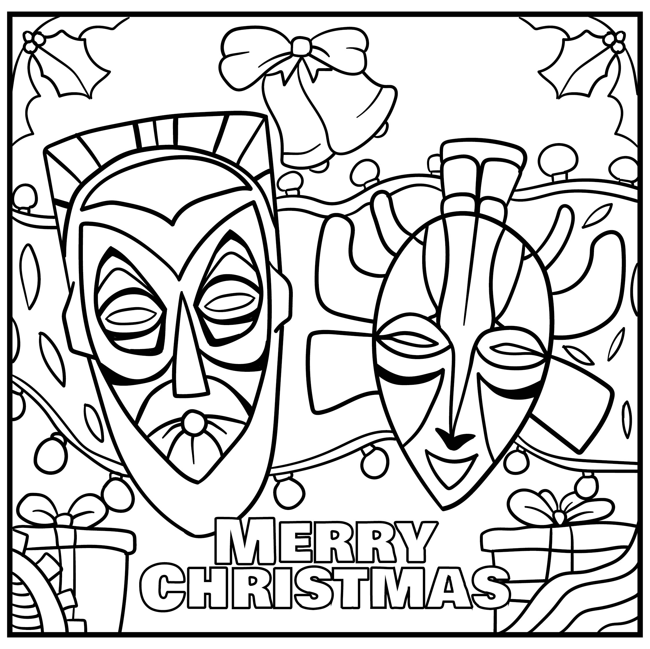 African American Printable Christmas Coloring Pages