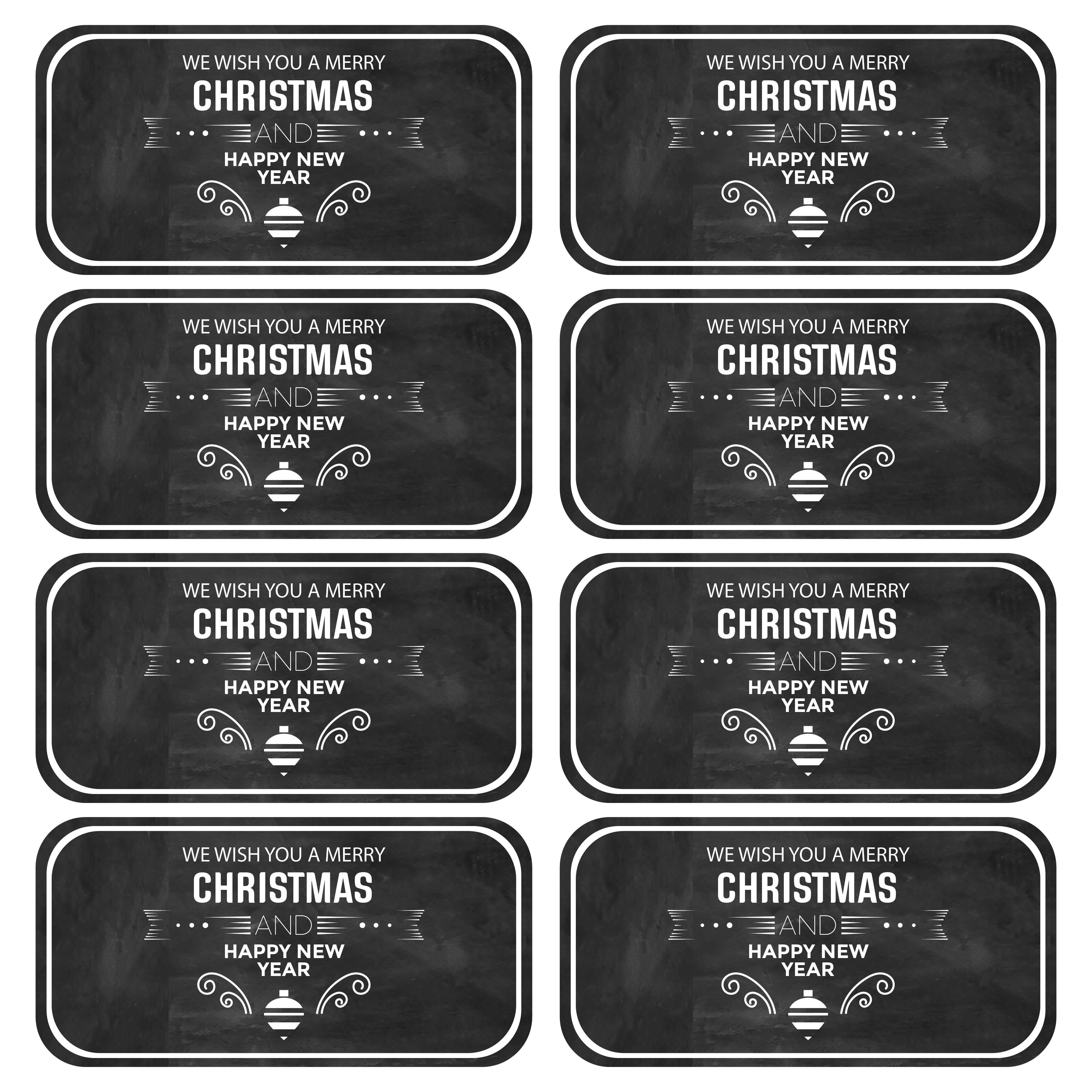 Black and White Printable Christmas Gift Tags
