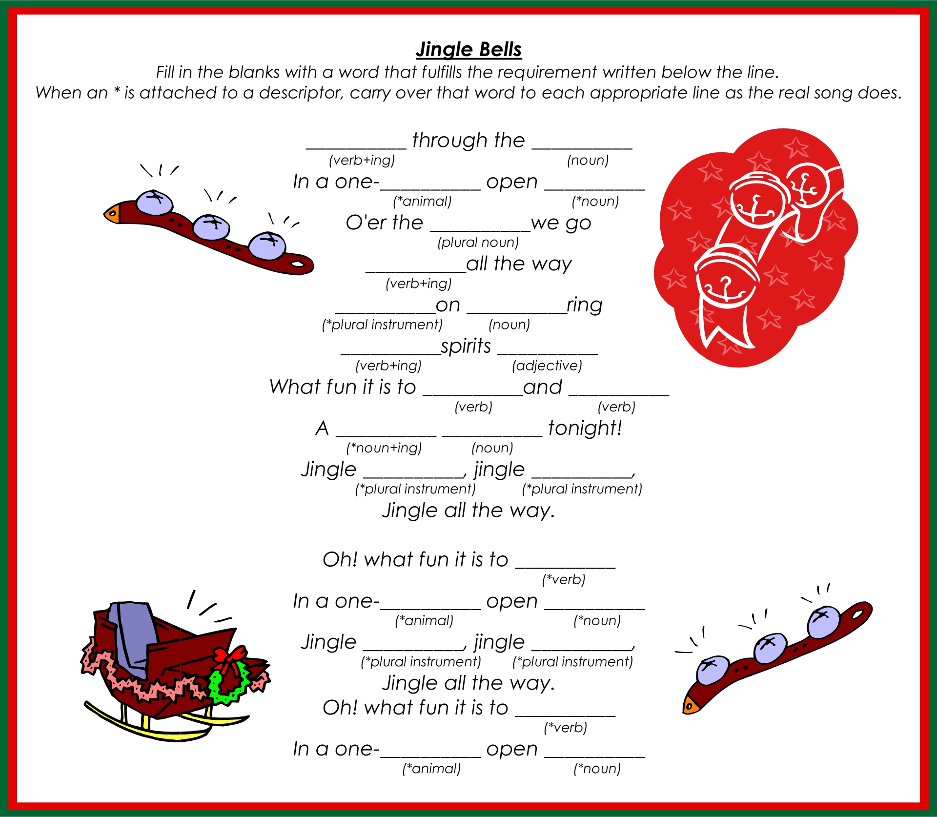 Free Printable Christmas Song Mad Libs Printable Form Templates And free-printable-christmas-song-mad-libs-printable-form-templates-and