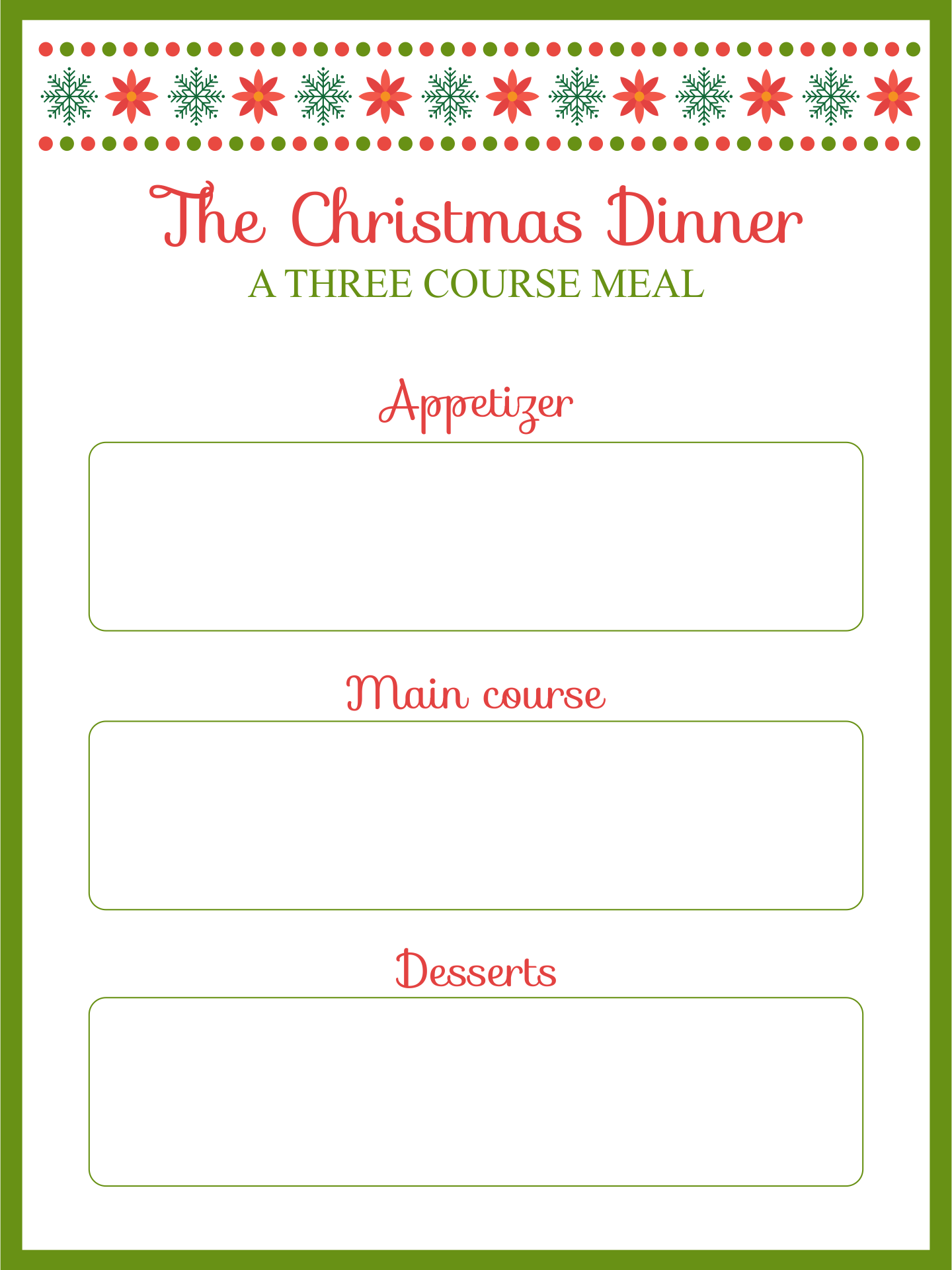 Christmas Menu Templates 10 Free PDF Printables Printablee