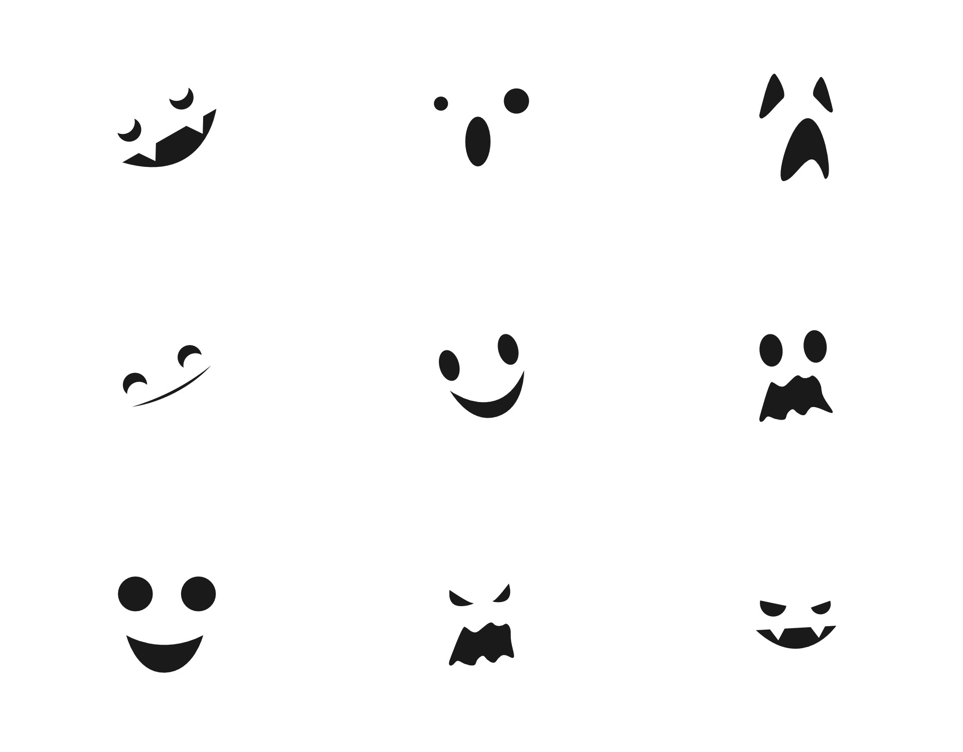 Cute Ghost Face Templates.