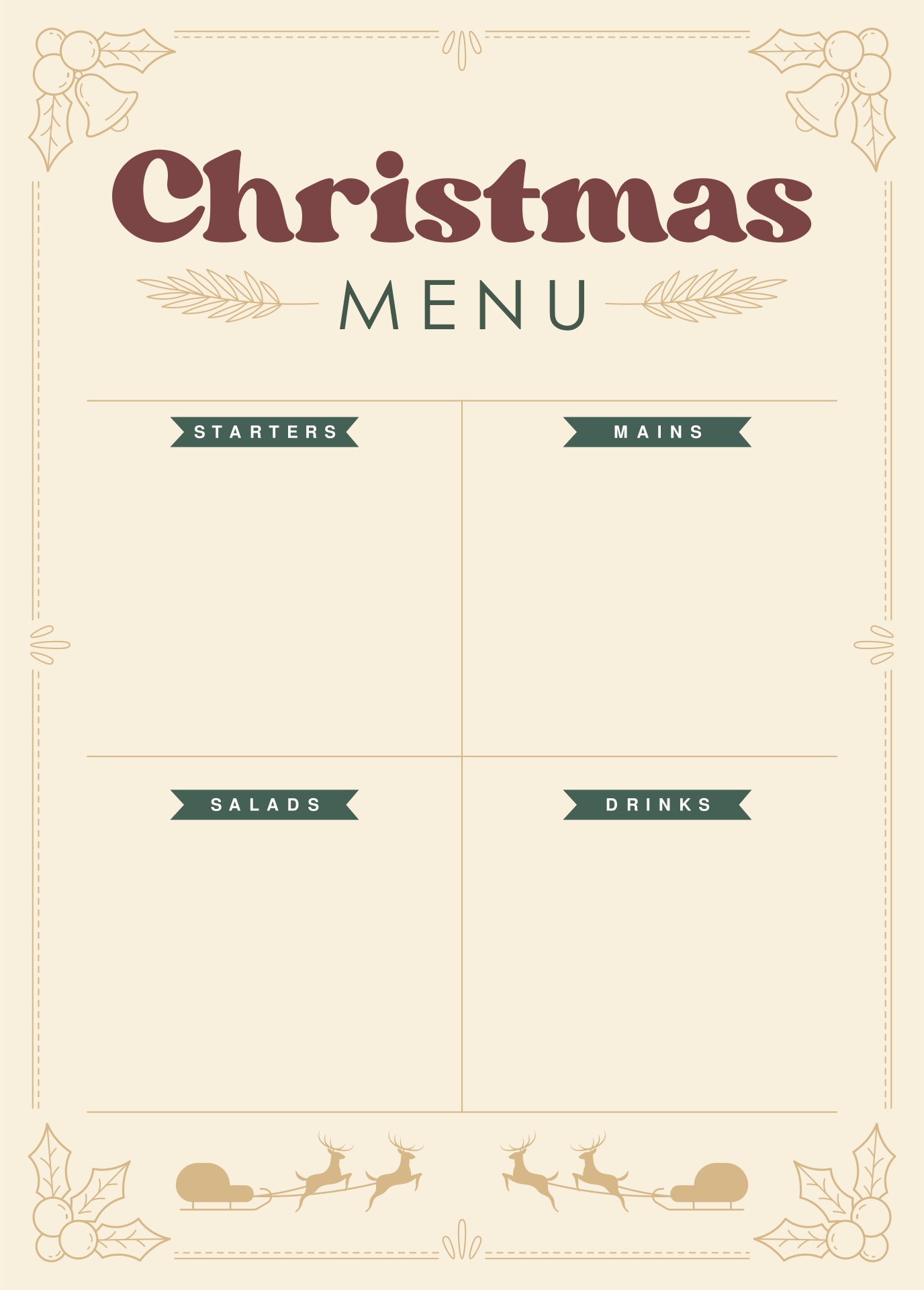 Free Christmas Menu Templates For Word