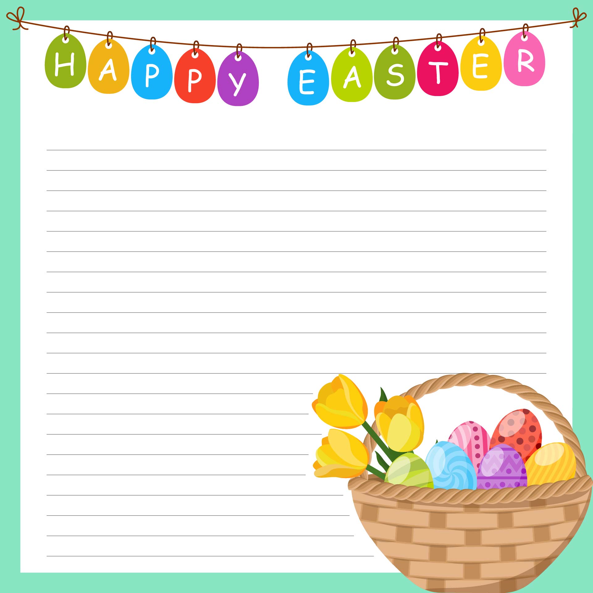 Easter Border Template  Printable