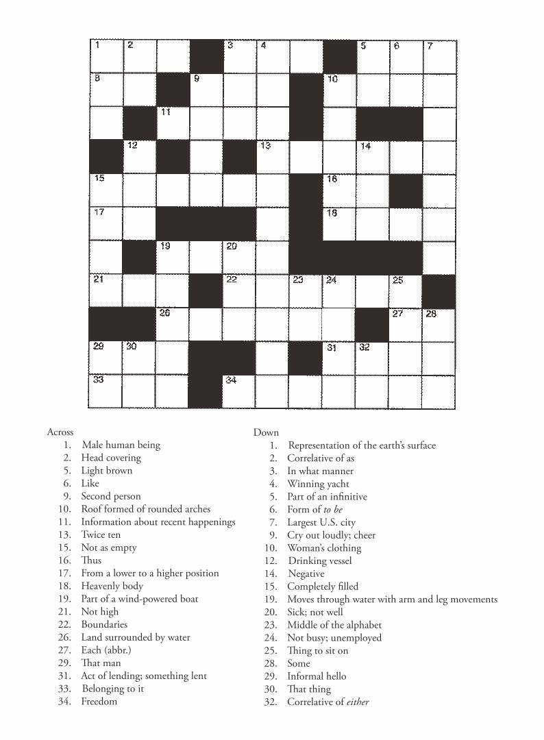 Free Printable Easy Crossword Puzzles free-printable-easy-crossword-puzzles