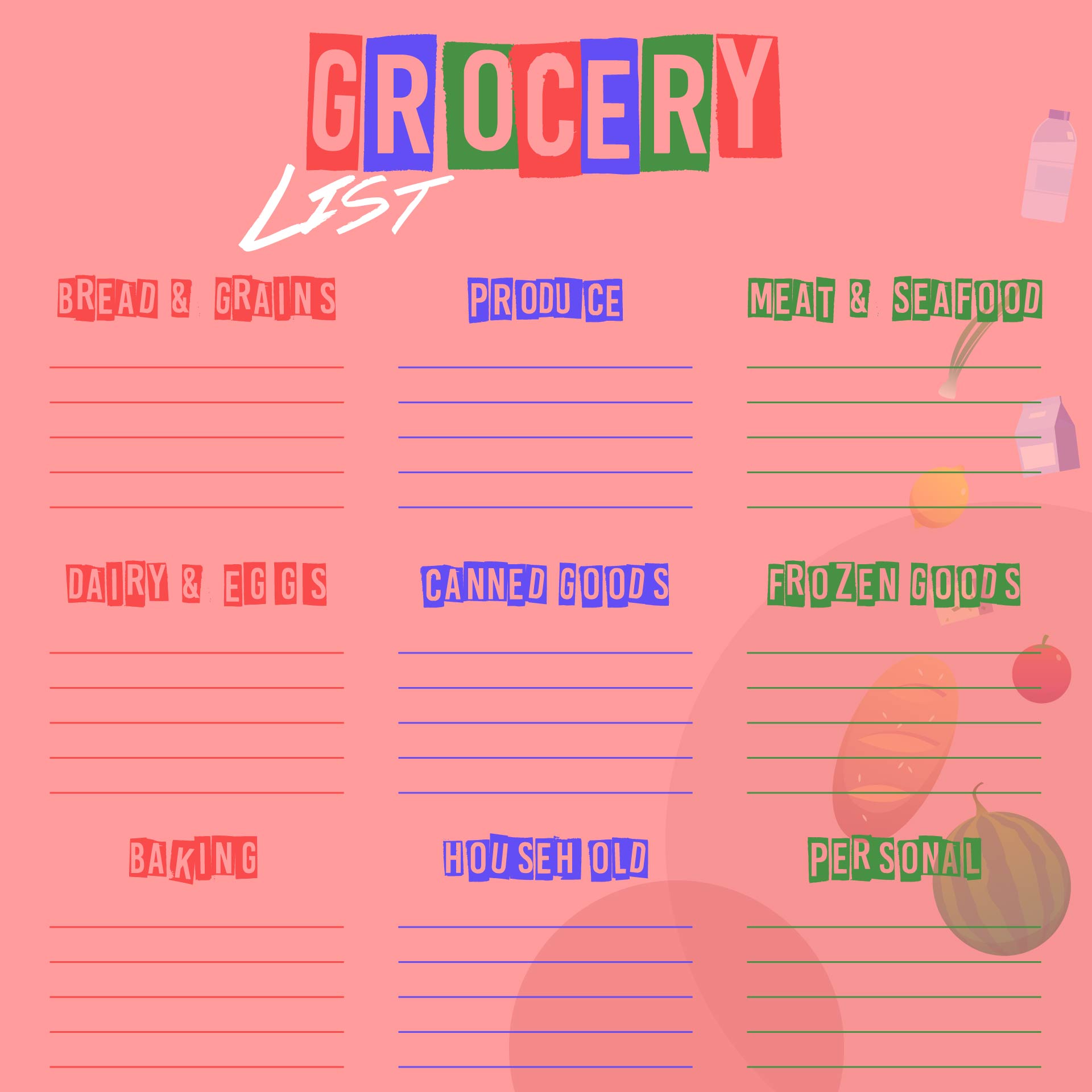 Grocery Store List Template from www.printablee.com