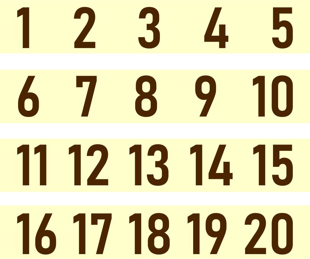 Printable Numbers 1-10 for Preschoolers