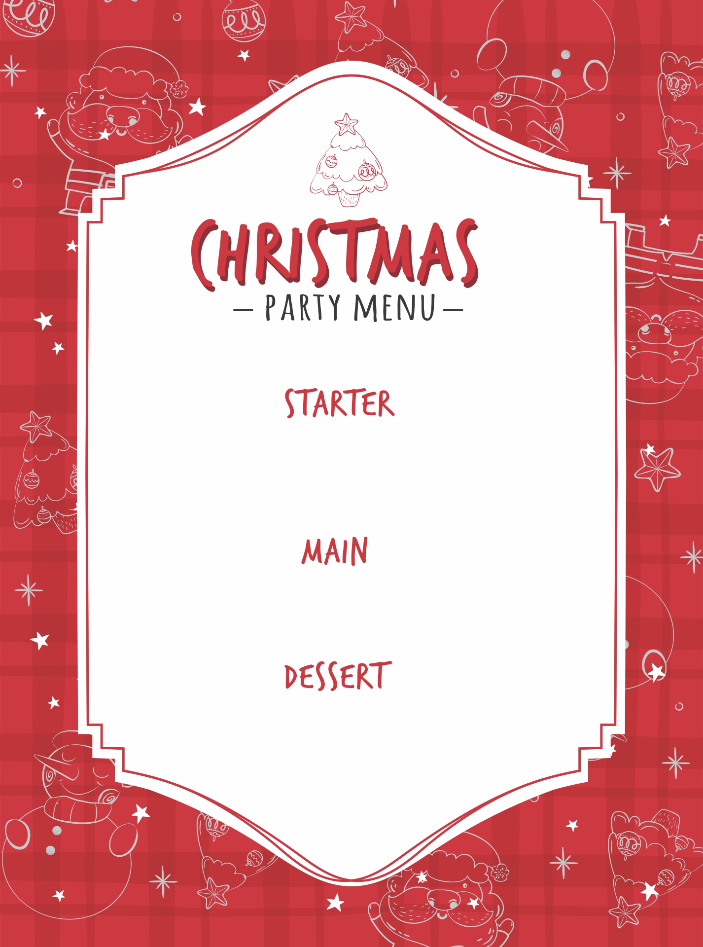 Free Printable Blank Christmas Menu Templates