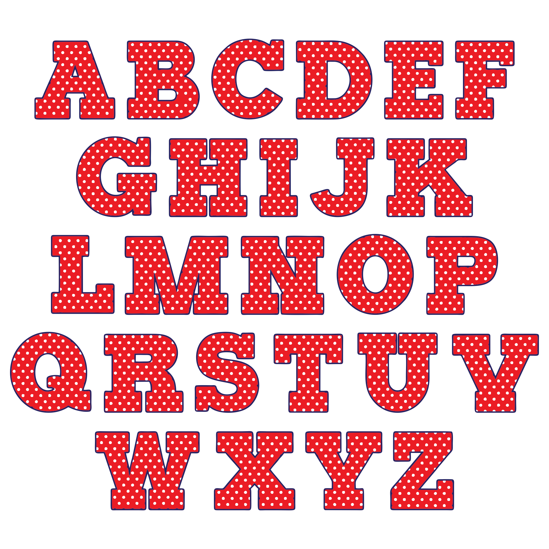 Printable Polka Dot Alphabet Letters