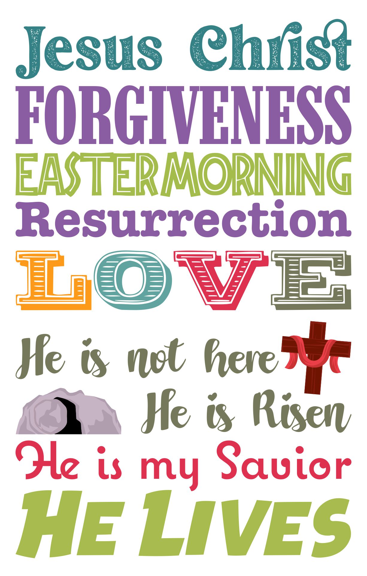 Printable Religious Easter Subway Art