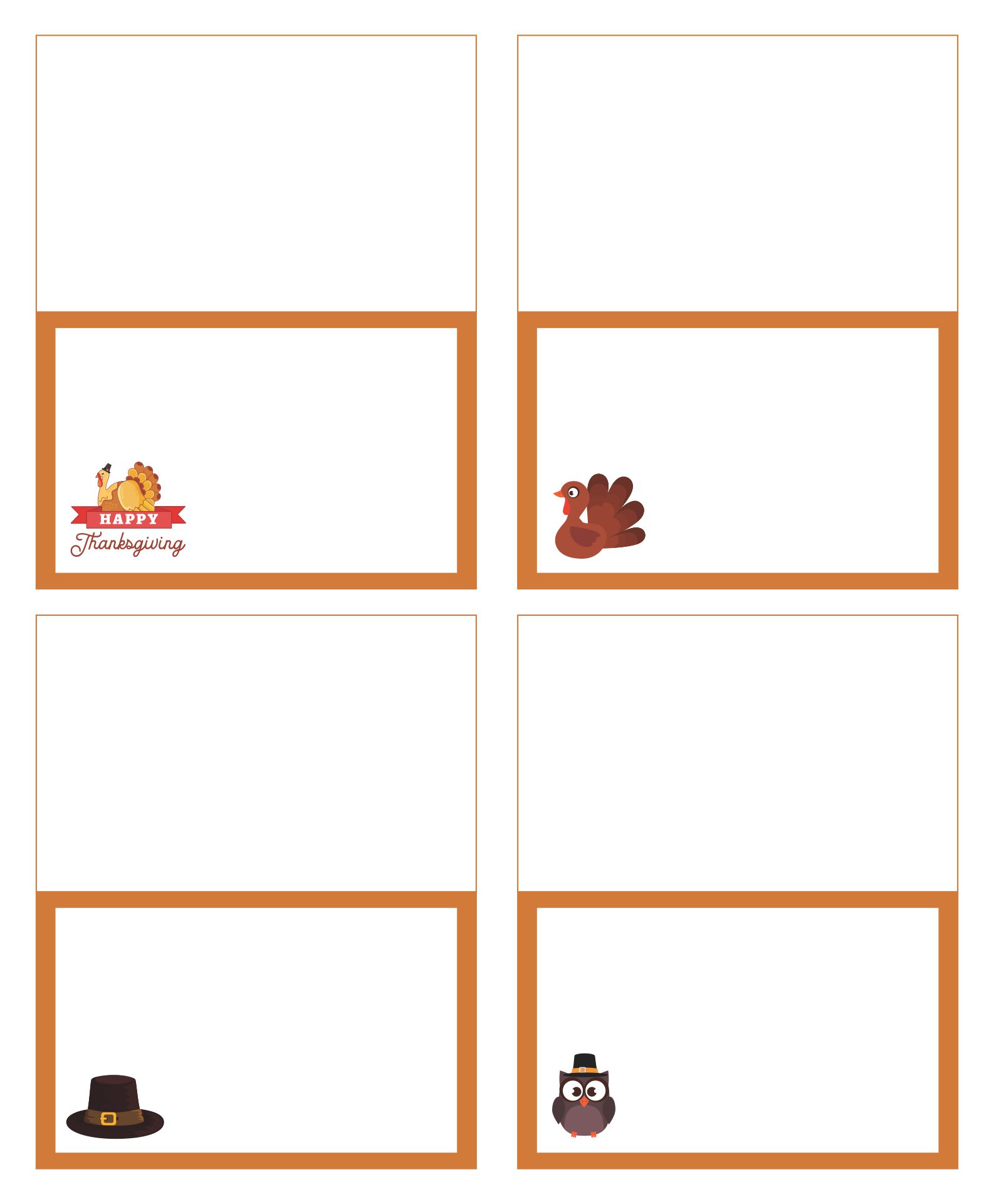  Printable Thanksgiving Placecards