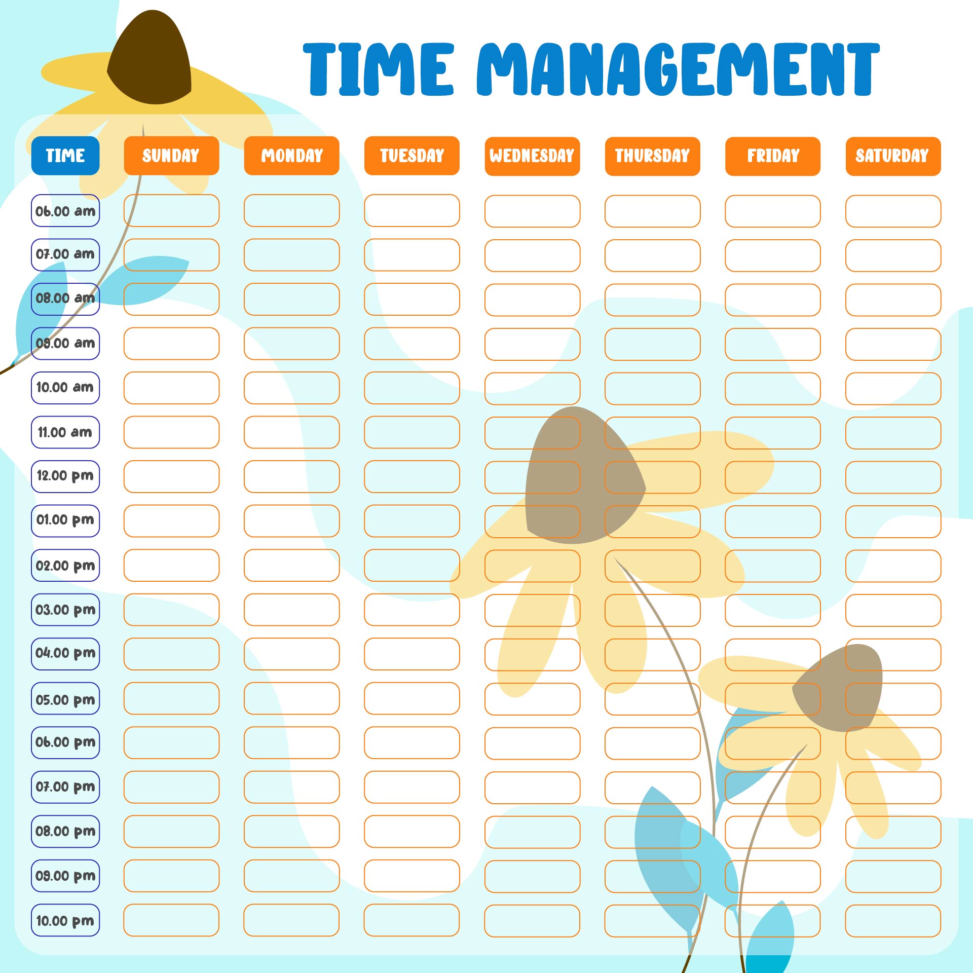 Printable Time Management Sheets