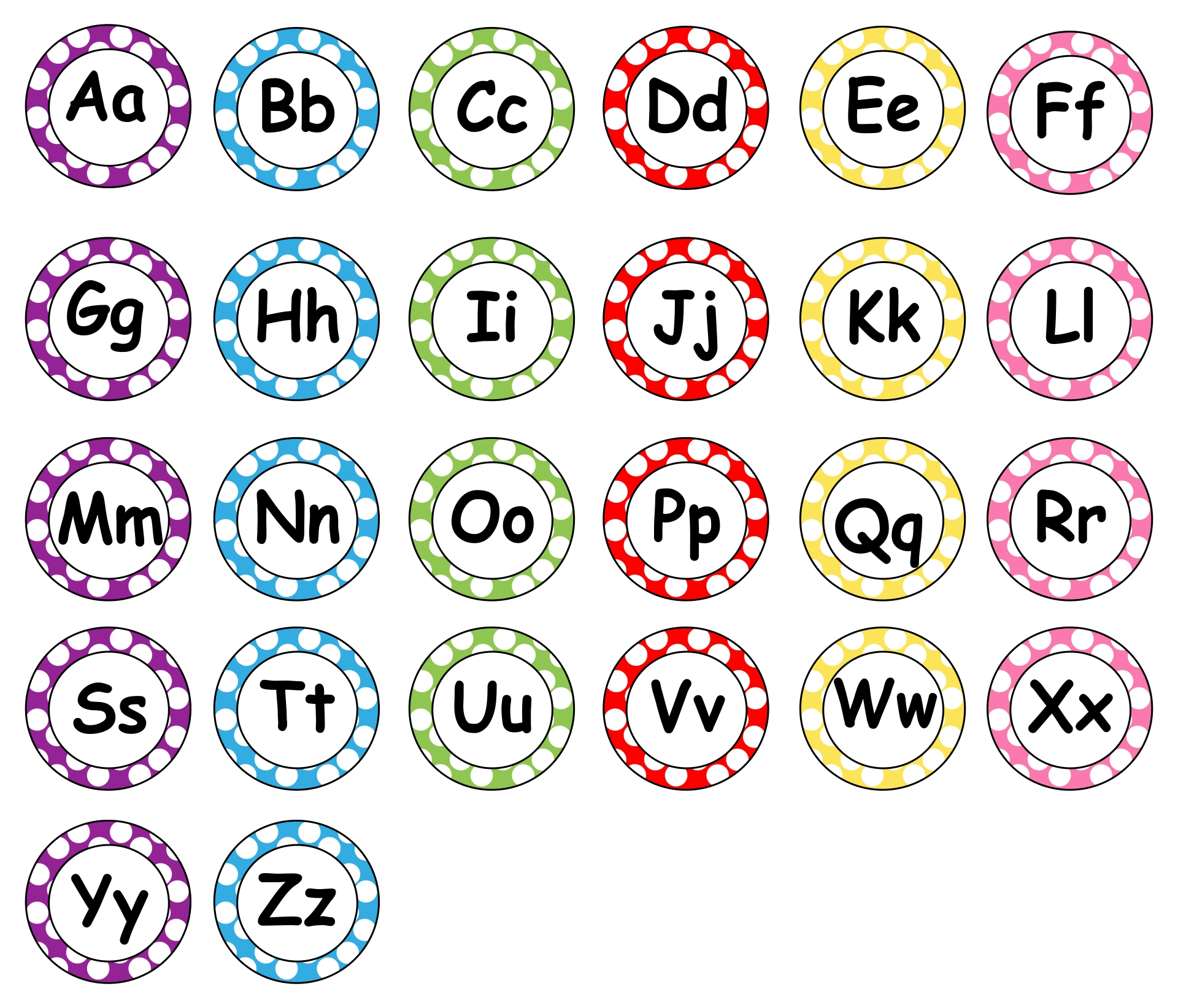 10 Best Free Printable Polka Dot Alphabet