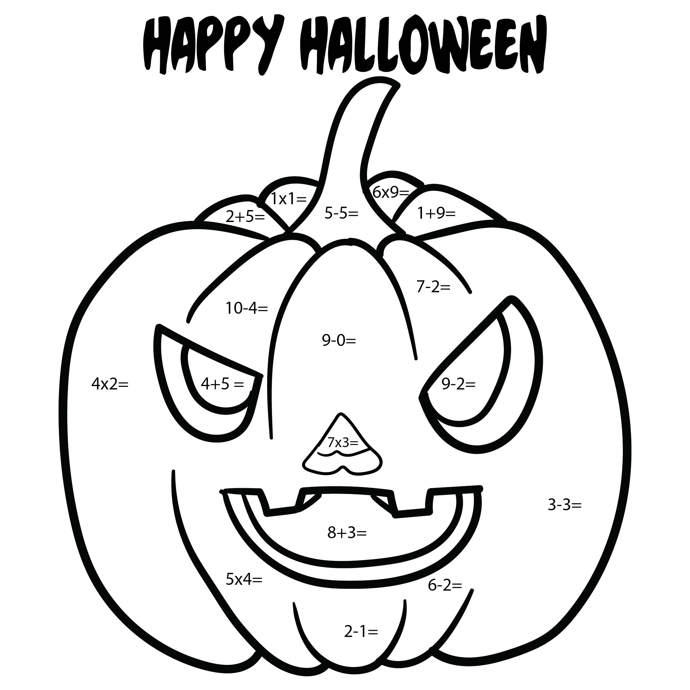 Free Multiplication Halloween Worksheets