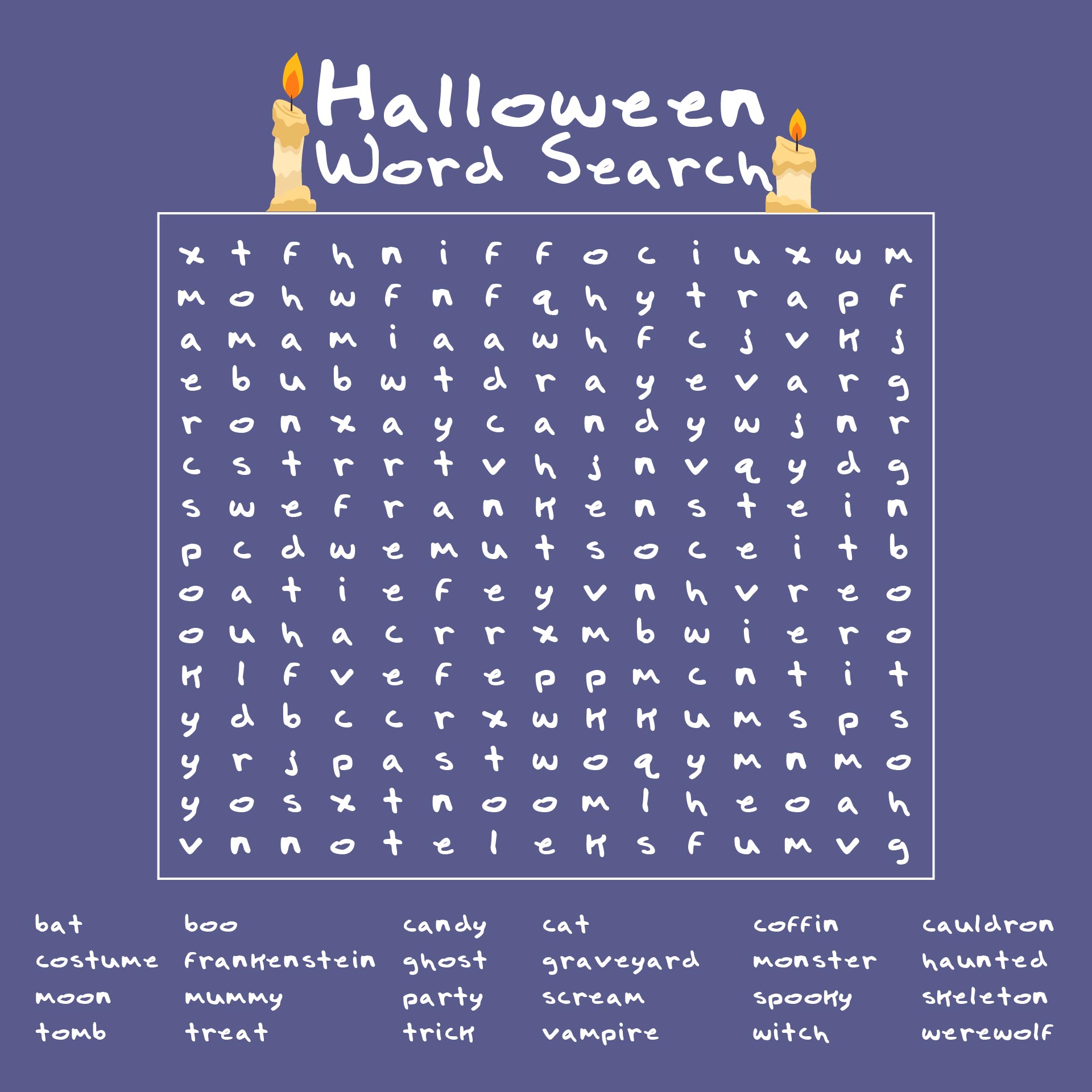 Halloween Word Search PDF