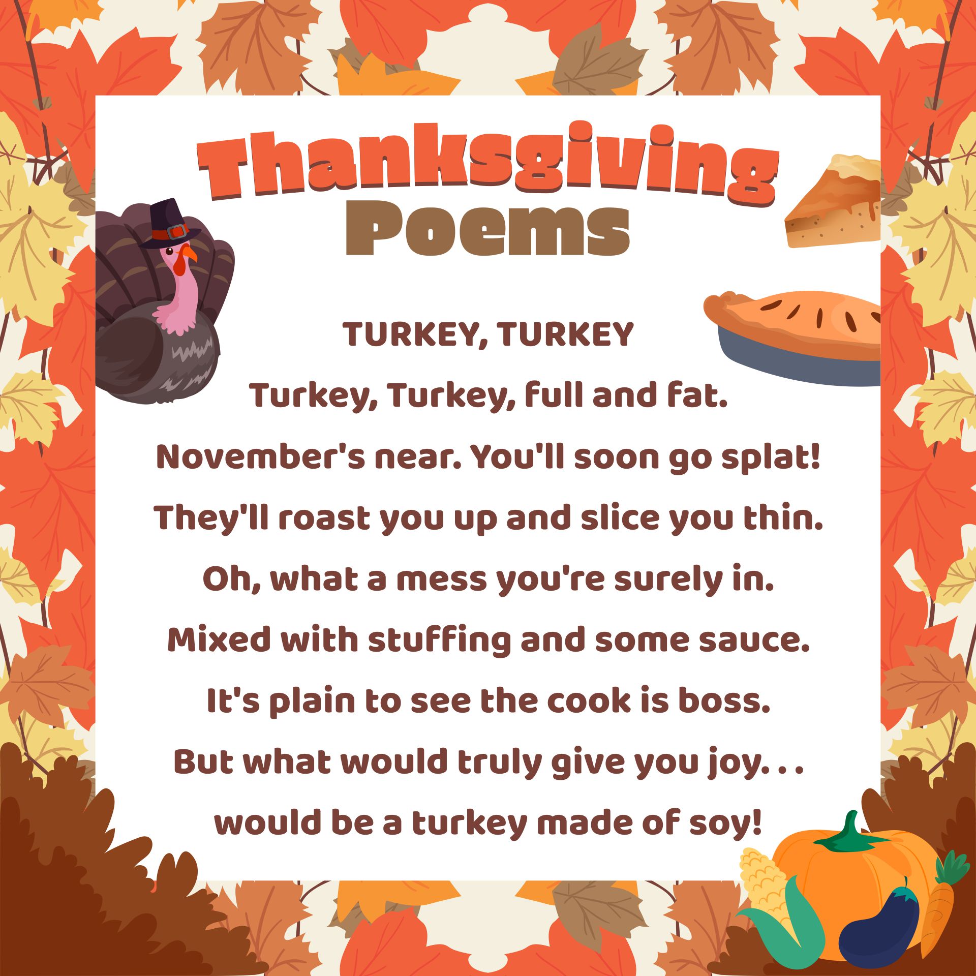 Kids Thanksgiving Poems