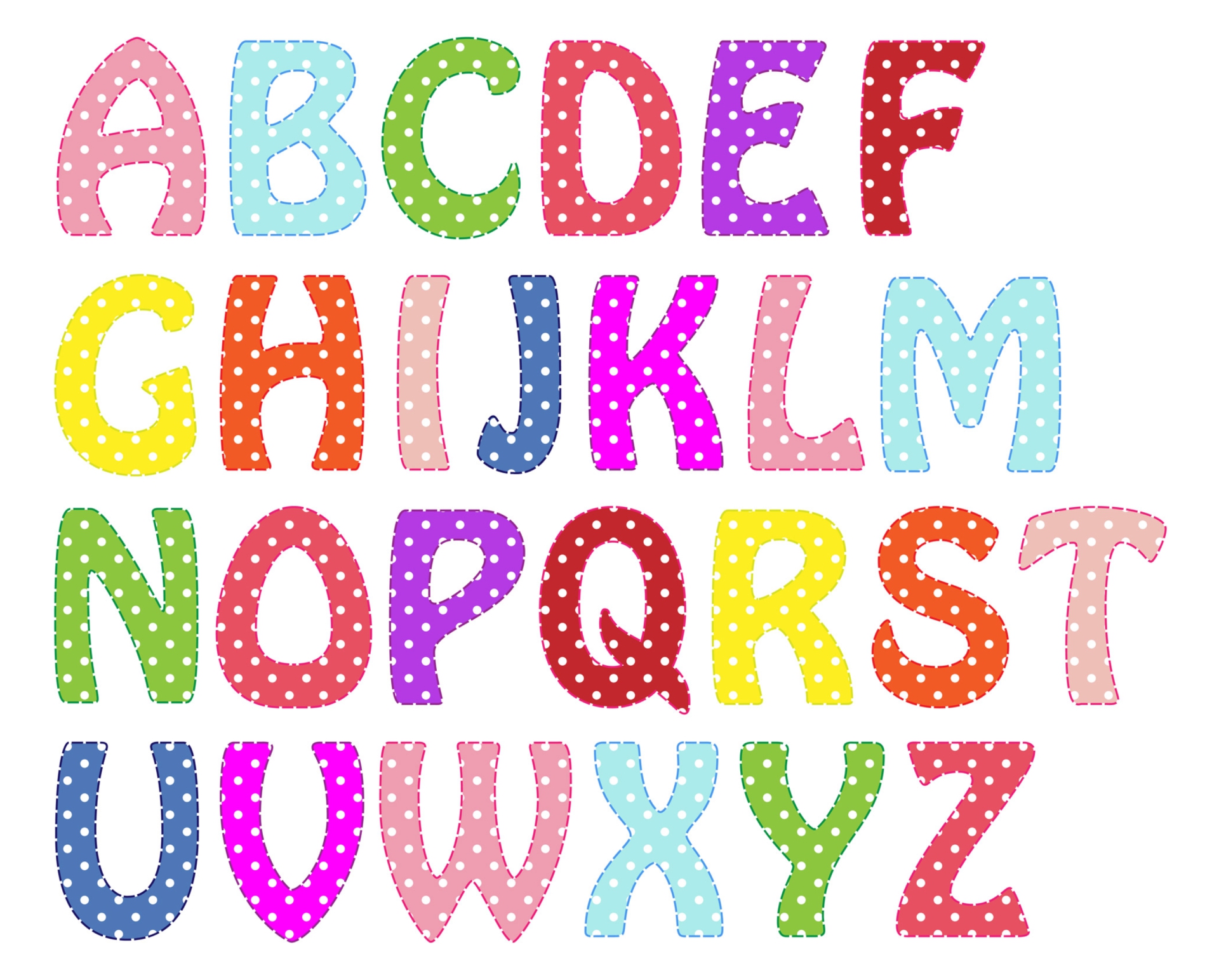 10 Best Free Printable Polka Dot Alphabet PDF for Free at Printablee